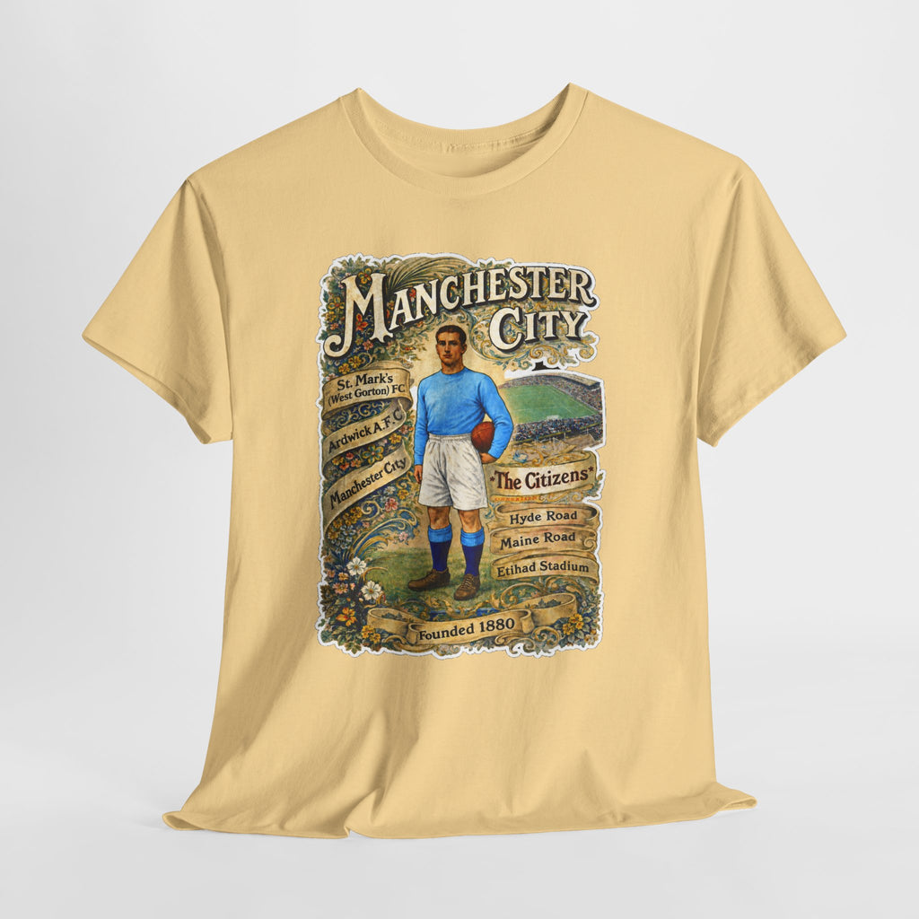 Manchester City Vintage Football Tee — Retro Soccer Graphic T-Shirt