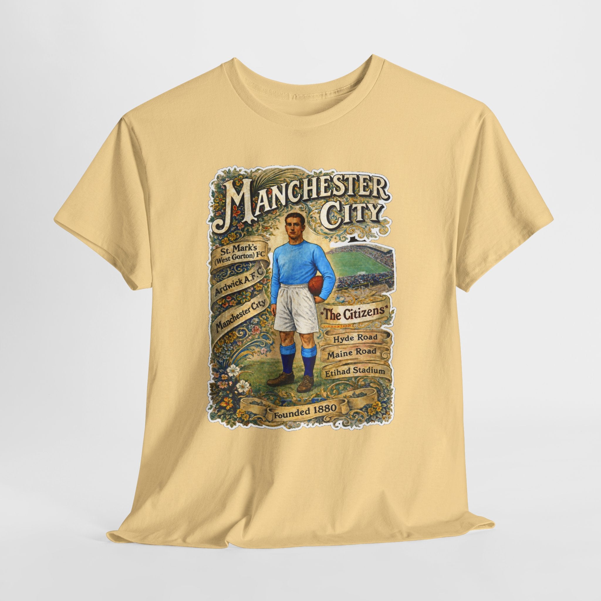 Manchester City Vintage Football Tee — Retro Soccer Graphic T-Shirt