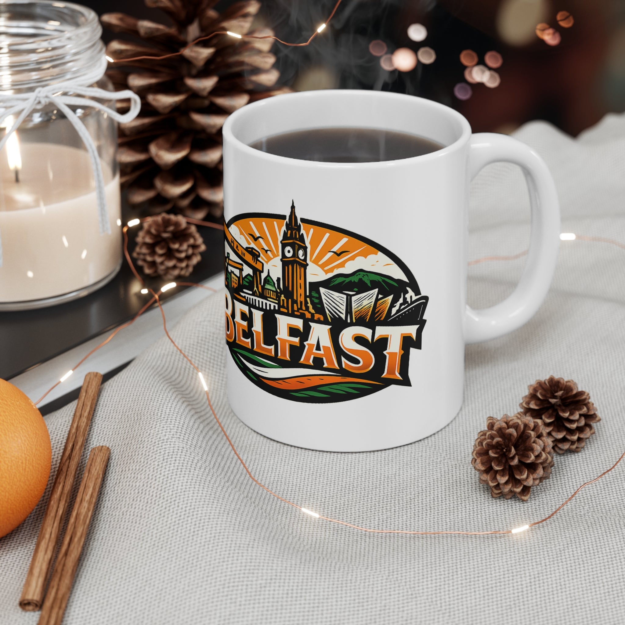 Belfast Skyline Ceramic Coffee Mug — 11oz & 15oz Irish City Souvenir