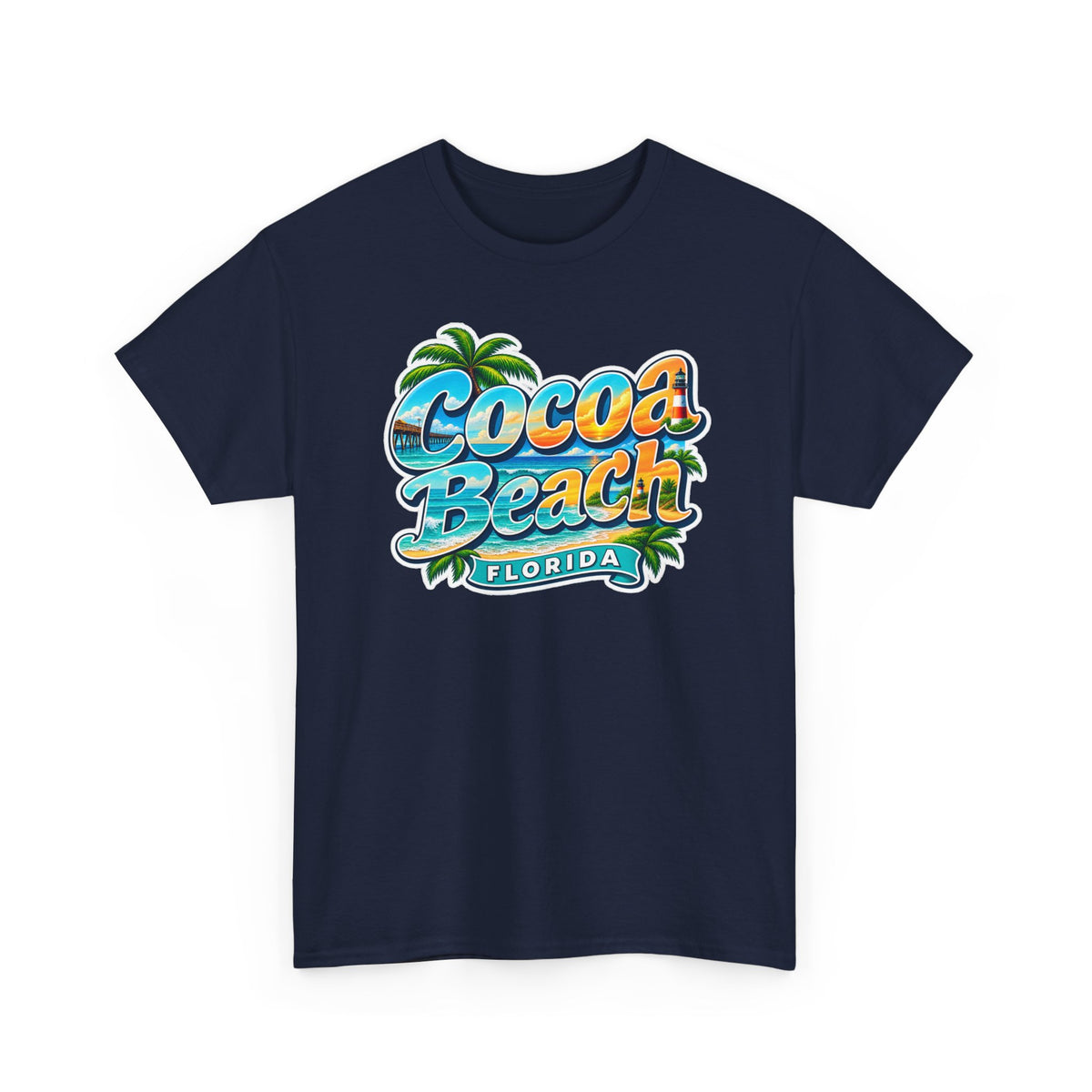 Cocoa Beach Florida Vintage Surf Cotton T-Shirt