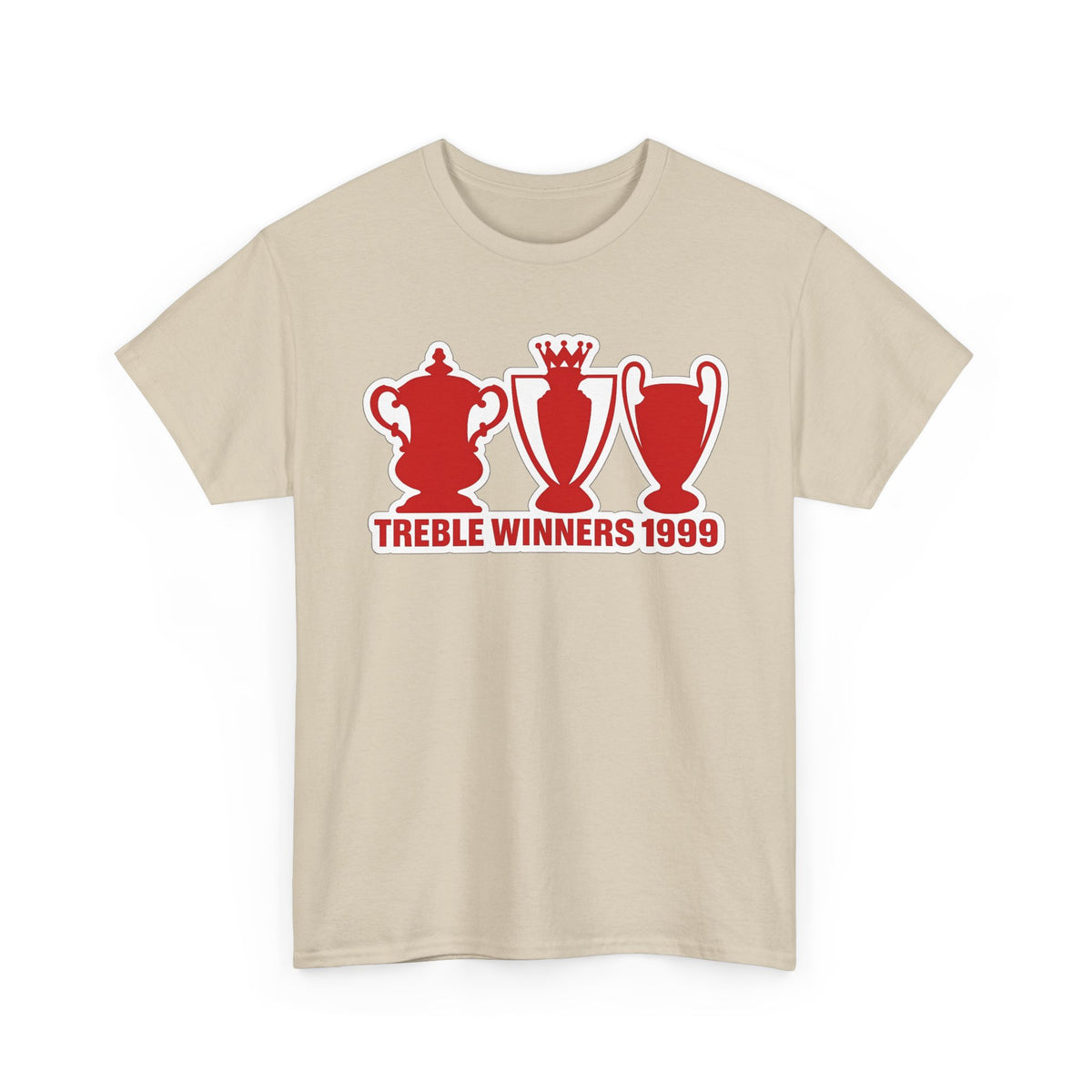 Manchester United Treble Winners 1999 Trophy Graphic Cotton T-Shirt