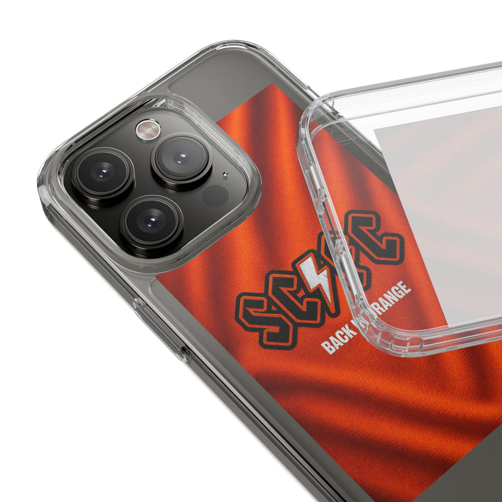 Salford CIty Inspired Phone Case — 'SCFC Back in Orange' Clear Protective Cover