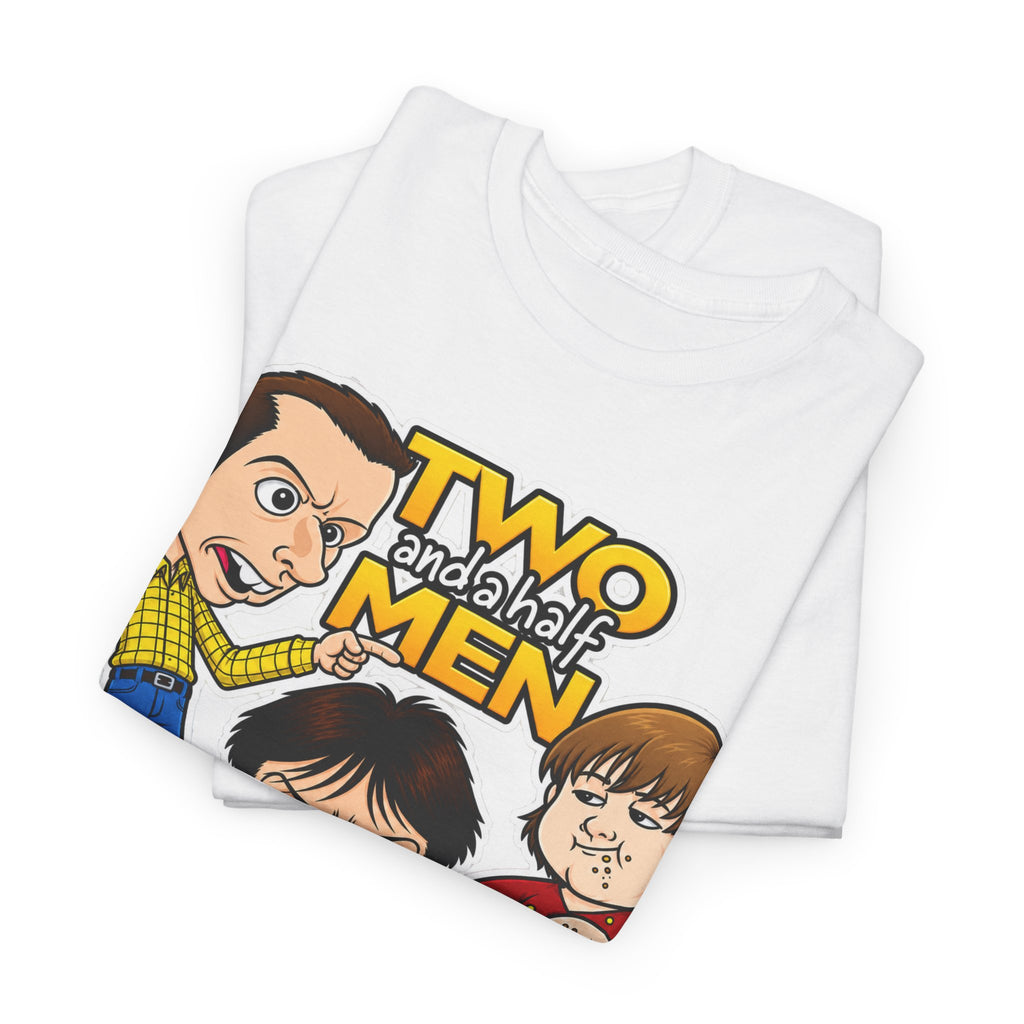 Two and a Half Men Inspired Cartoon Tee — Retro TV Comedy Graphic T-Shirt