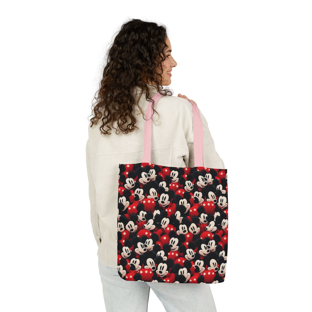 Mickey Mouse Canvas Tote — Retro Cartoon Character Allover Print