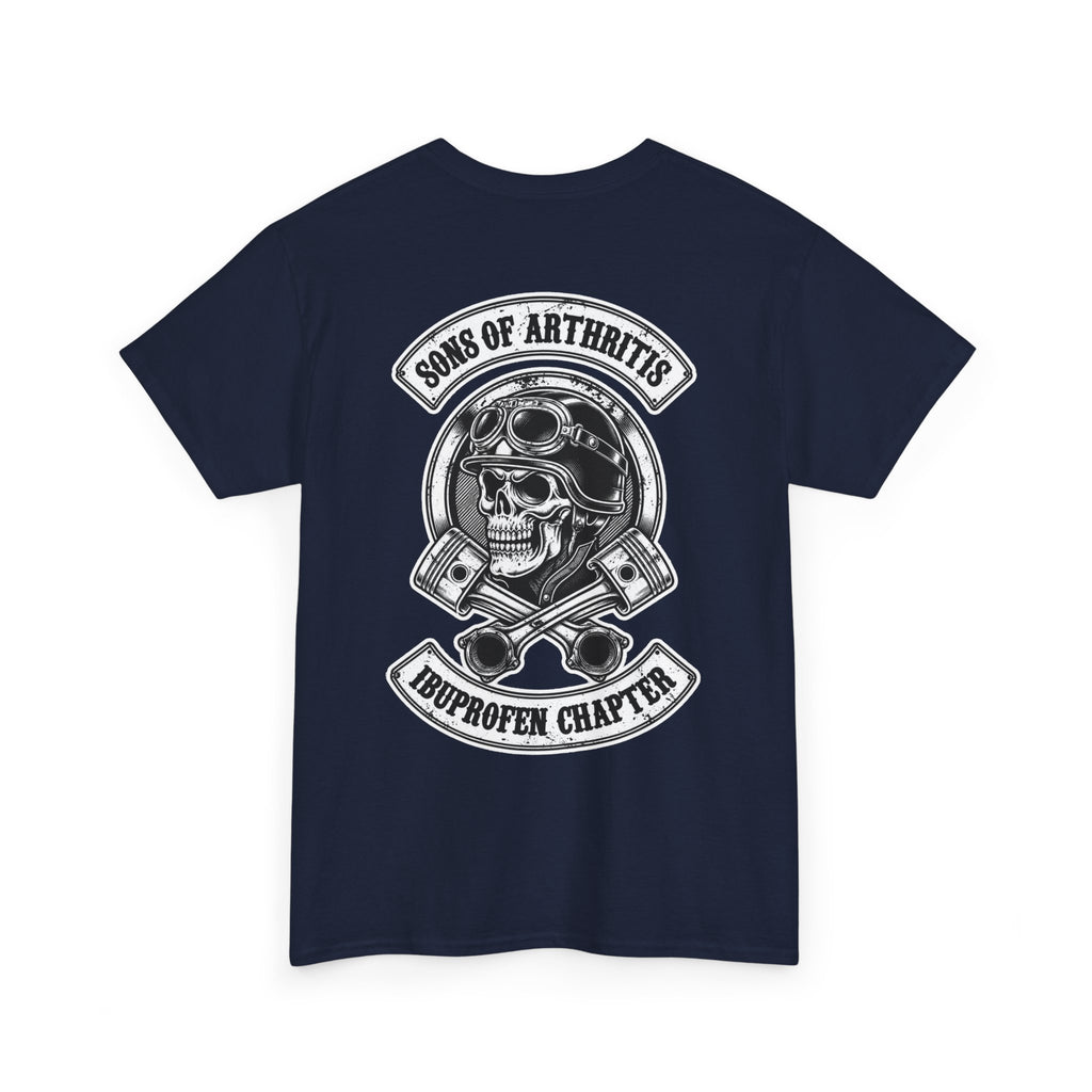 Sons of Arthritis Tee — Humorous Biker Skull "Ibuprofen Chapter" T-Shirt