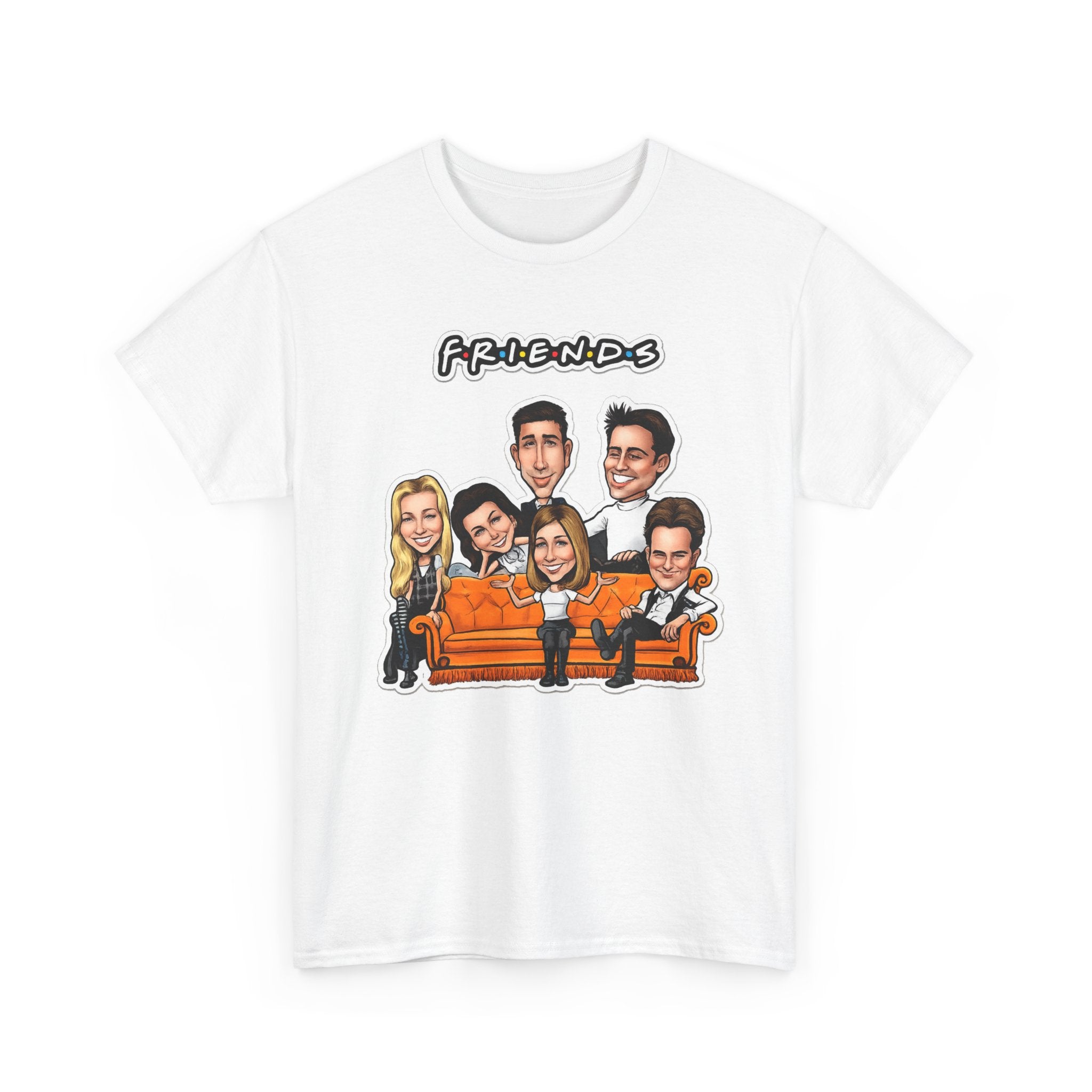 Friends TV Show Cartoon Cast T-Shirt — Iconic Couch Graphic Tee
