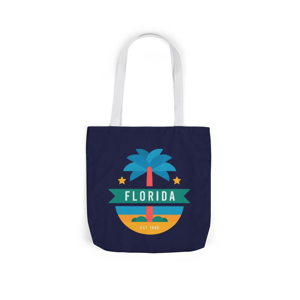 Florida Palm Beach Canvas Tote Bag — Retro Sunshine Travel Tote