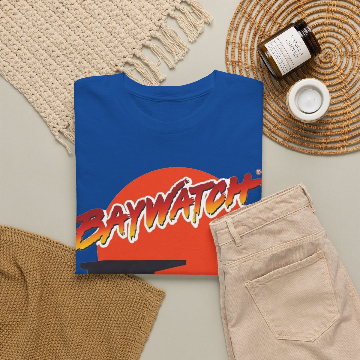 Baywatch Lifeguard Sunset Cotton T-Shirt