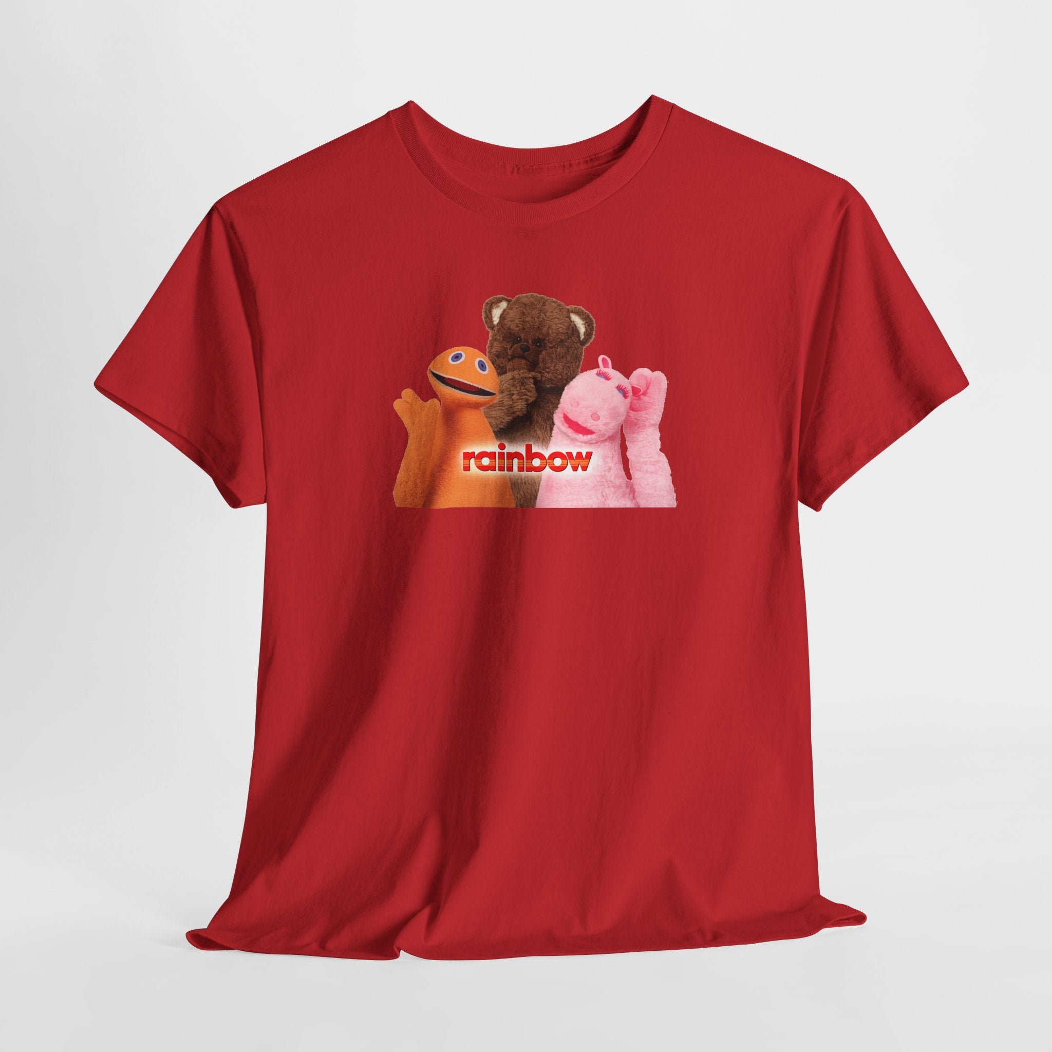 Rainbow Kids TV Zippy, George and Bungle Puppets T-Shirt — Cute Teddy & Hand Puppets Graphic Tee