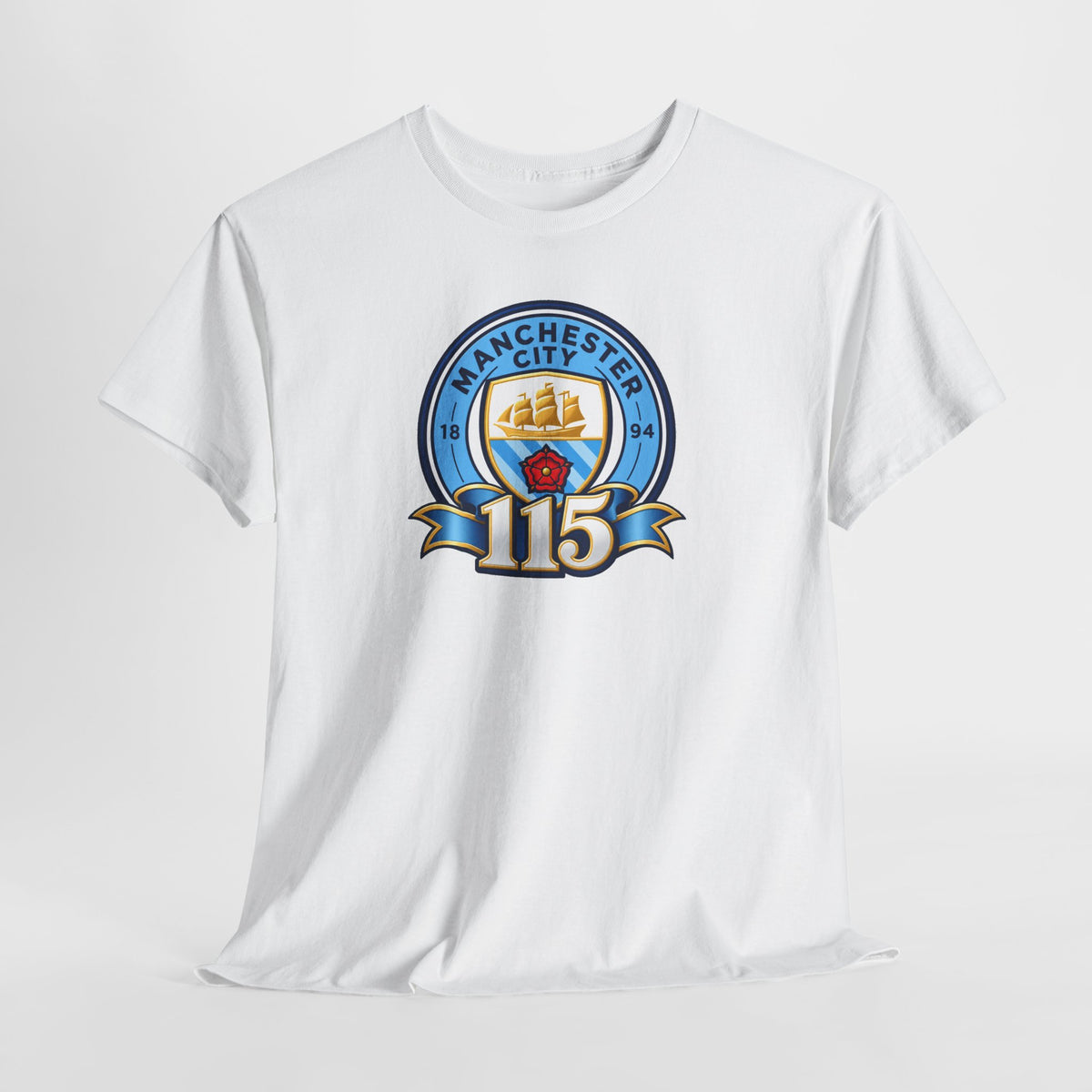 Manchester City 115th Crest Inspired Cotton T-Shirt