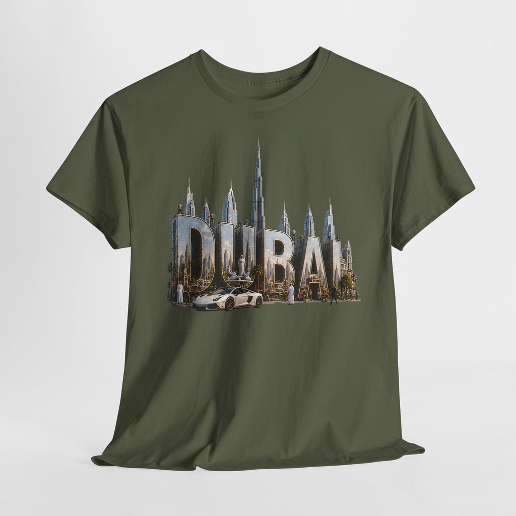 Dubai Skyline T-Shirt — Dubai Cityscape Graphic Tee with Burj Khalifa