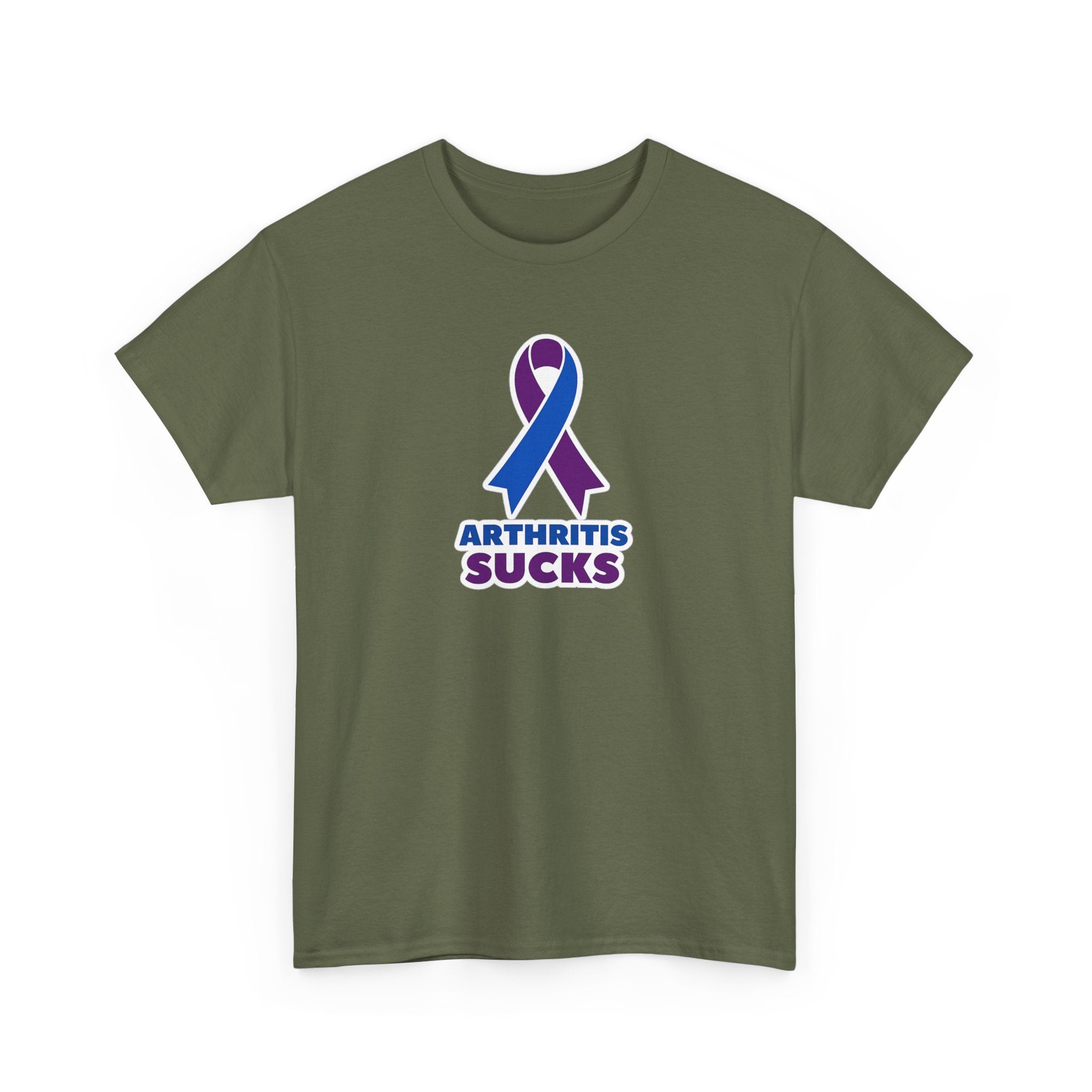 Arthritis Sucks Awareness T-Shirt — Purple & Blue Ribbon Support Tee