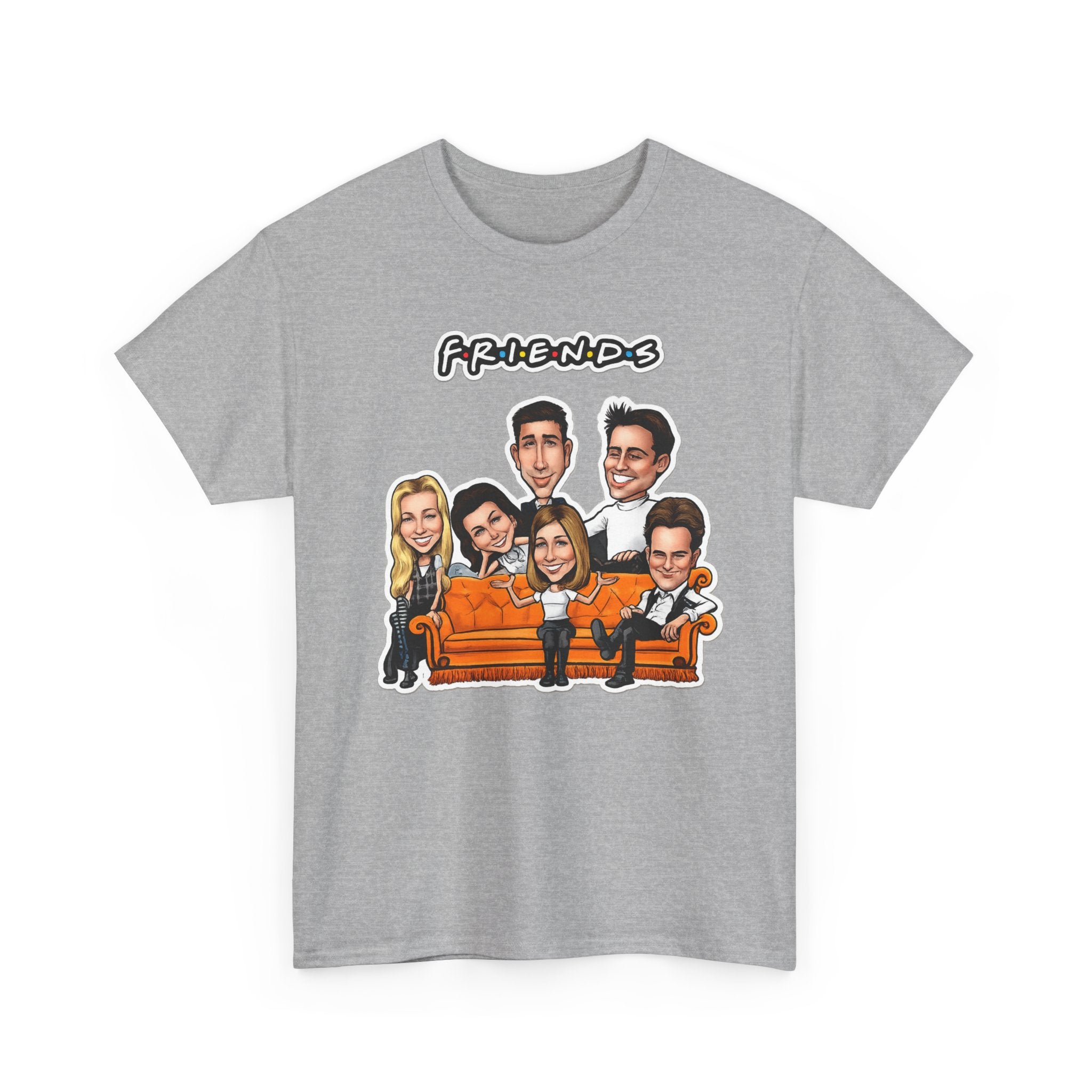 Friends TV Show Cartoon Cast T-Shirt — Iconic Couch Graphic Tee