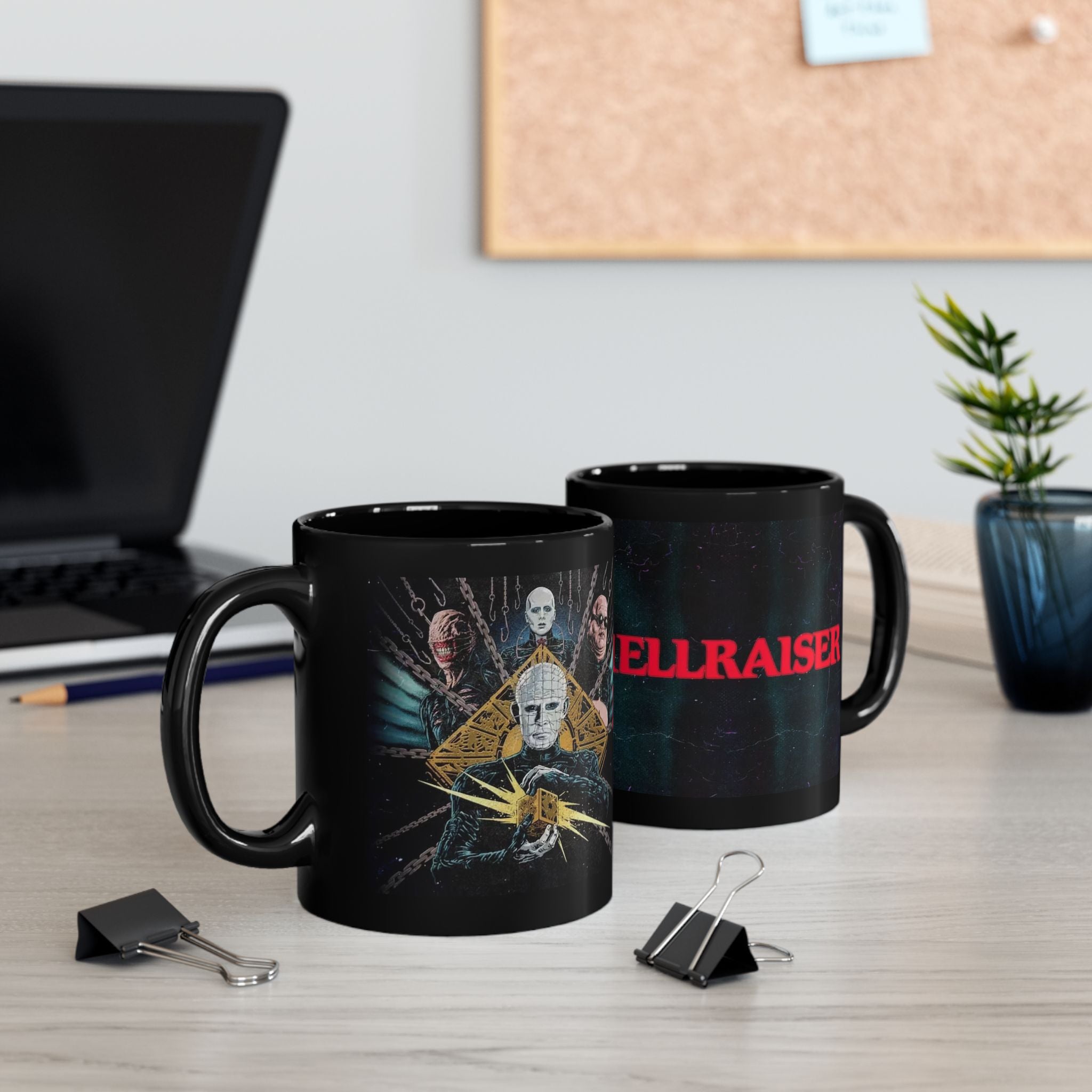 Hellraiser Movie Logo Black Coffee Mug — Horror Fan 11oz/15oz