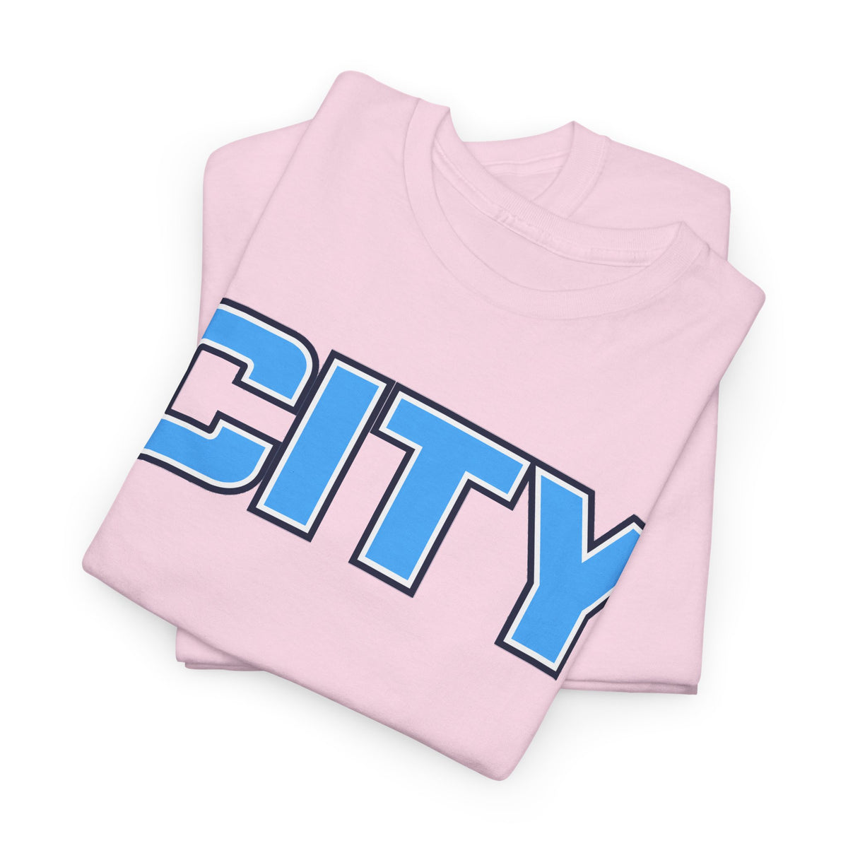 CITY Graphic Tee — Retro Man City Inspired Blue Block Letter T-Shirt