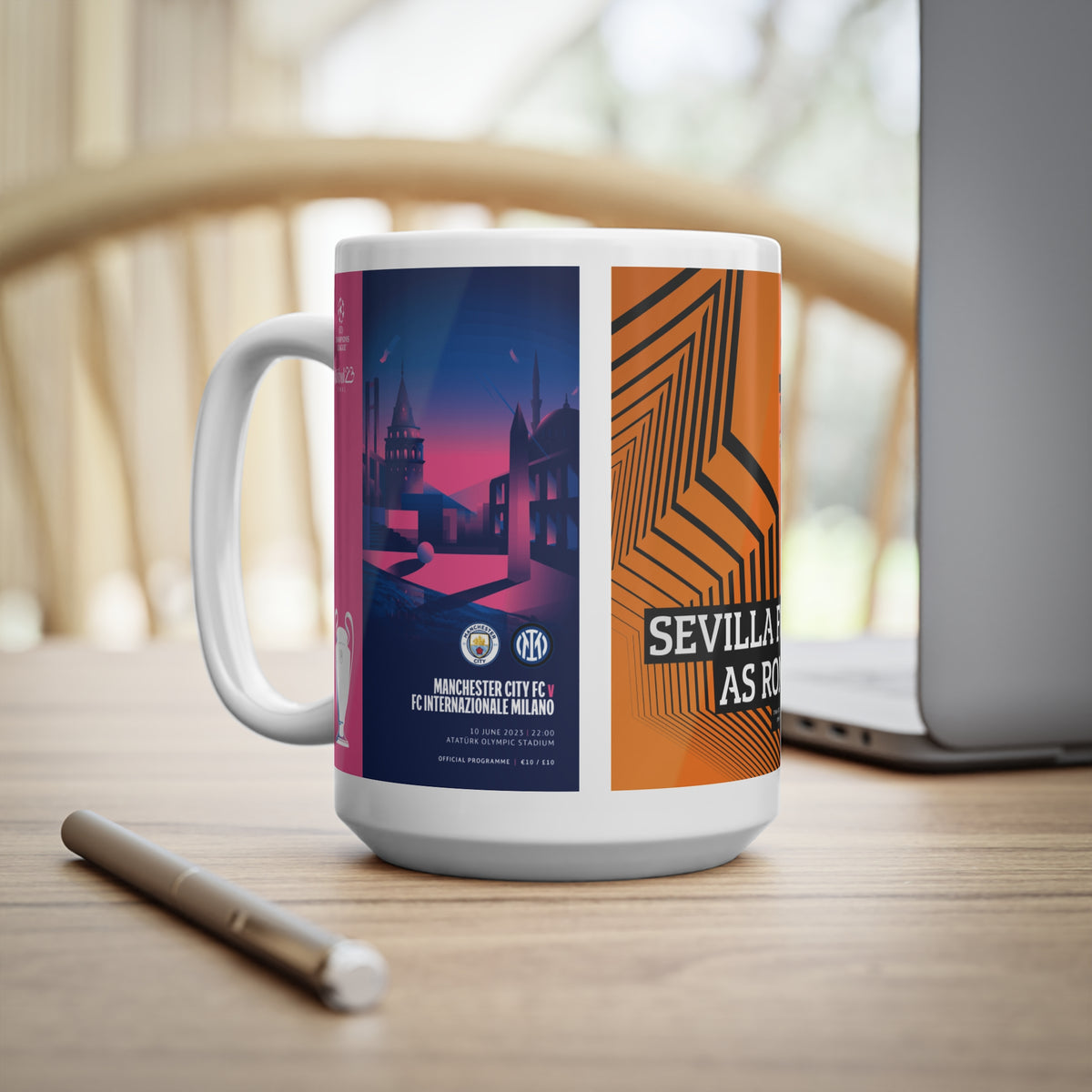 2023 UEFA Finals Programme Covers Inspired Ceramic Coffee Mug 11oz/15oz