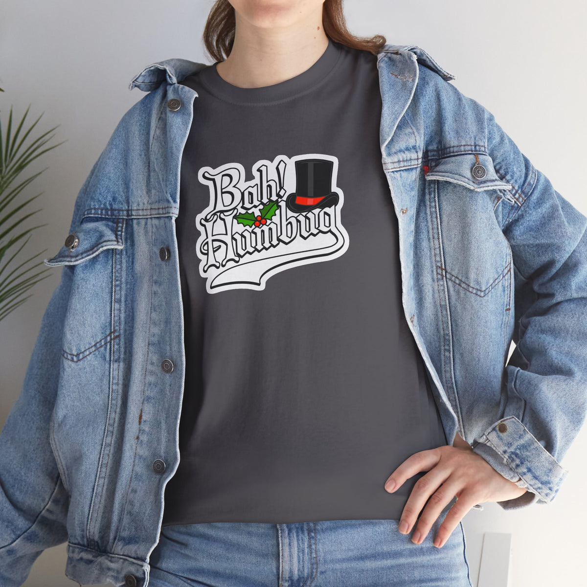 Bah Humbug Christmas Graphic Cotton T-Shirt / Tee