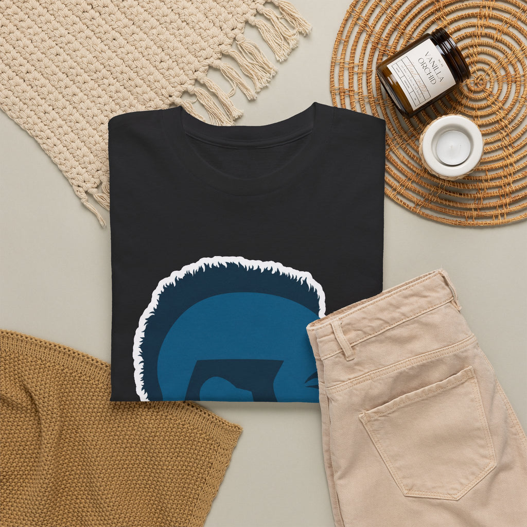 Mr T Profile Silhouette T‑Shirt – Blue Head & Gold Earring Graphic