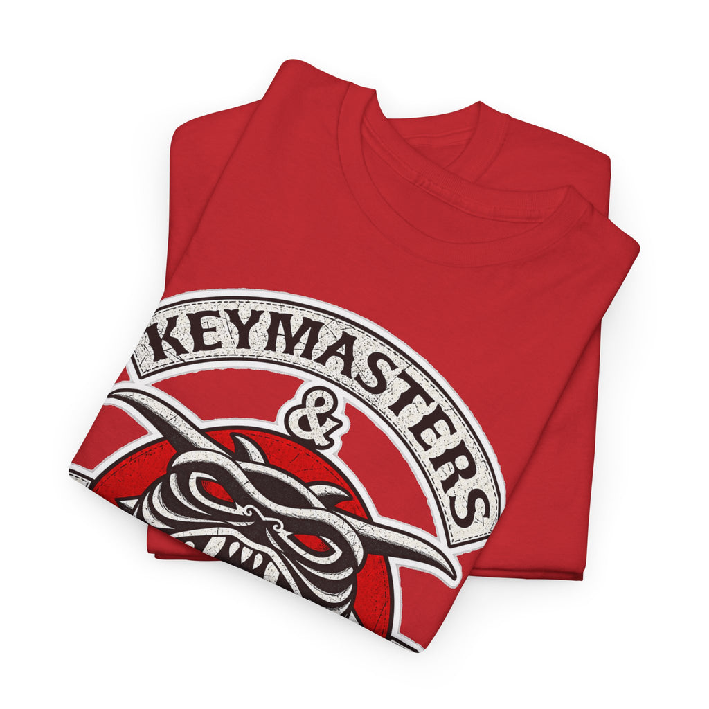 Keymasters & Gatekeepers Tee — Retro Demon Key Emblem Shirt (Since 1984)