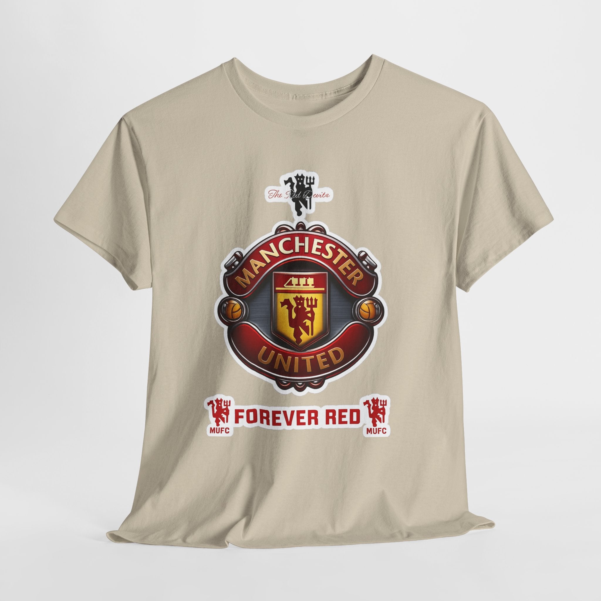Manchester United Inspired Football Crest Tee — "Forever Red" Supporter Shirt