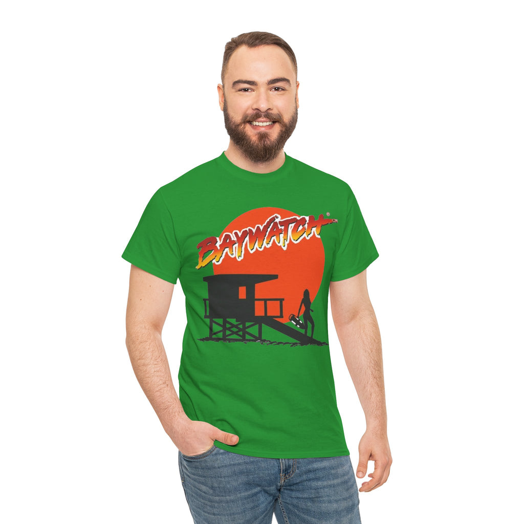 Baywatch Lifeguard Sunset Cotton T-Shirt
