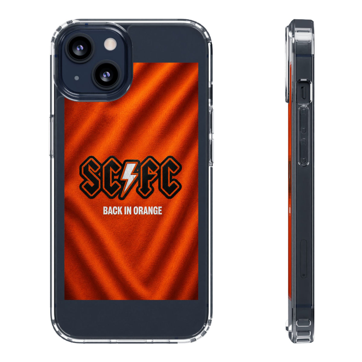 Salford CIty Inspired Phone Case — 'SCFC Back in Orange' Clear Protective Cover