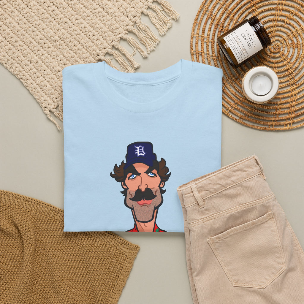Magnum PI Retro Caricature T-Shirt — Retro Mustache Hat Portrait Tee