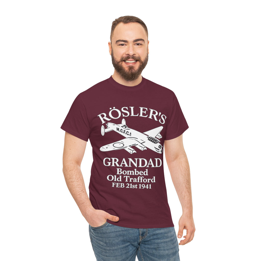Rösler's Grandad Bombed Old Trafford Tee — WWII Tribute Military Plane Shirt (Feb 21, 1941)