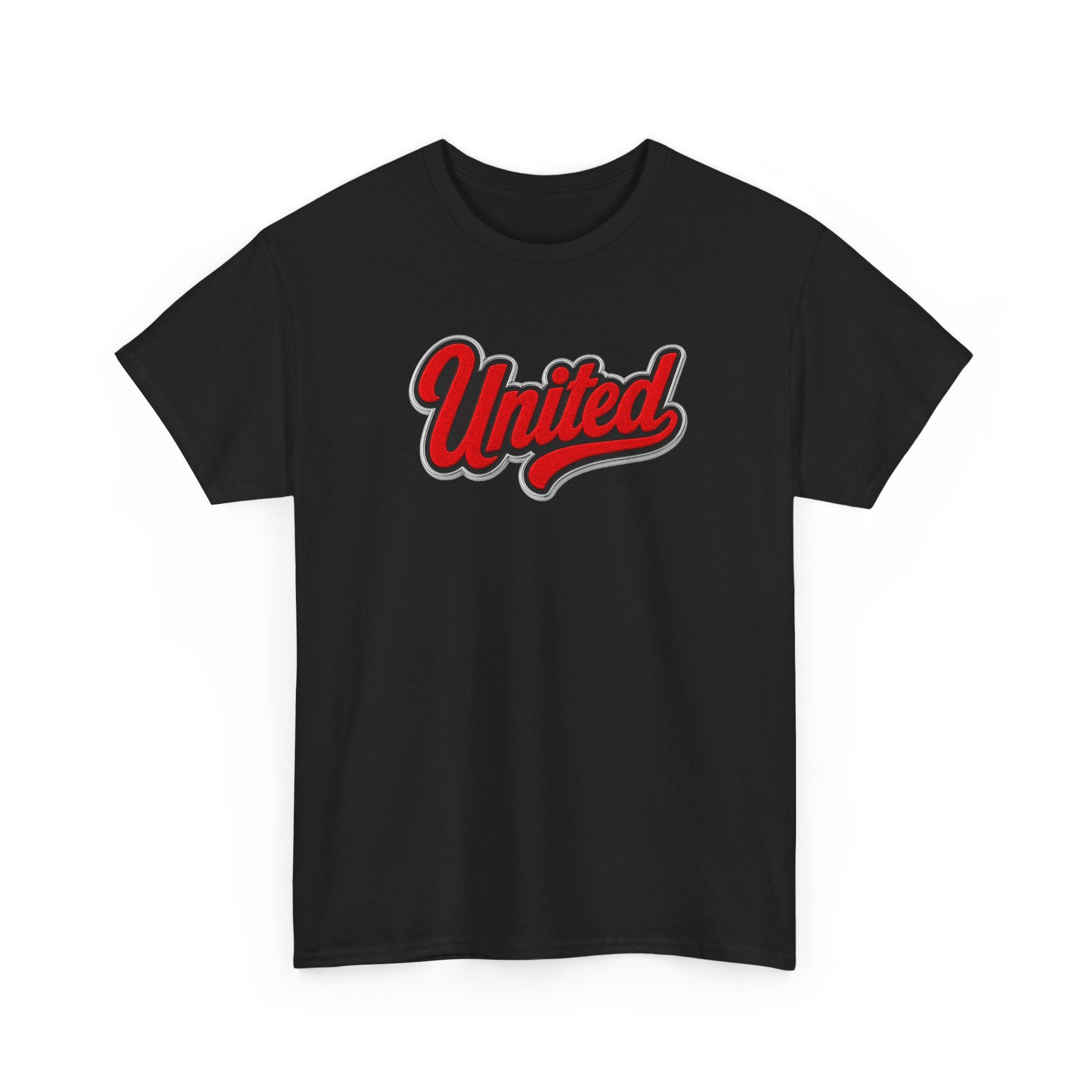 United Retro Script Tee — Vintage Red Logo T‑Shirt