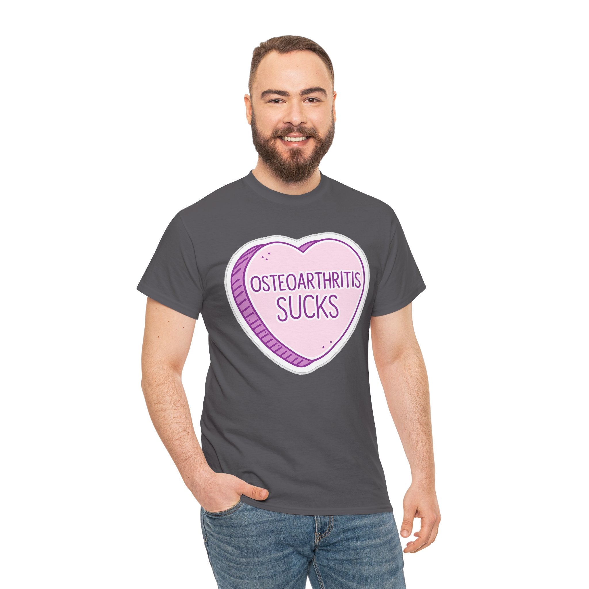 Osteoarthritis Sucks T-Shirt — Pink Heart Awareness Tee