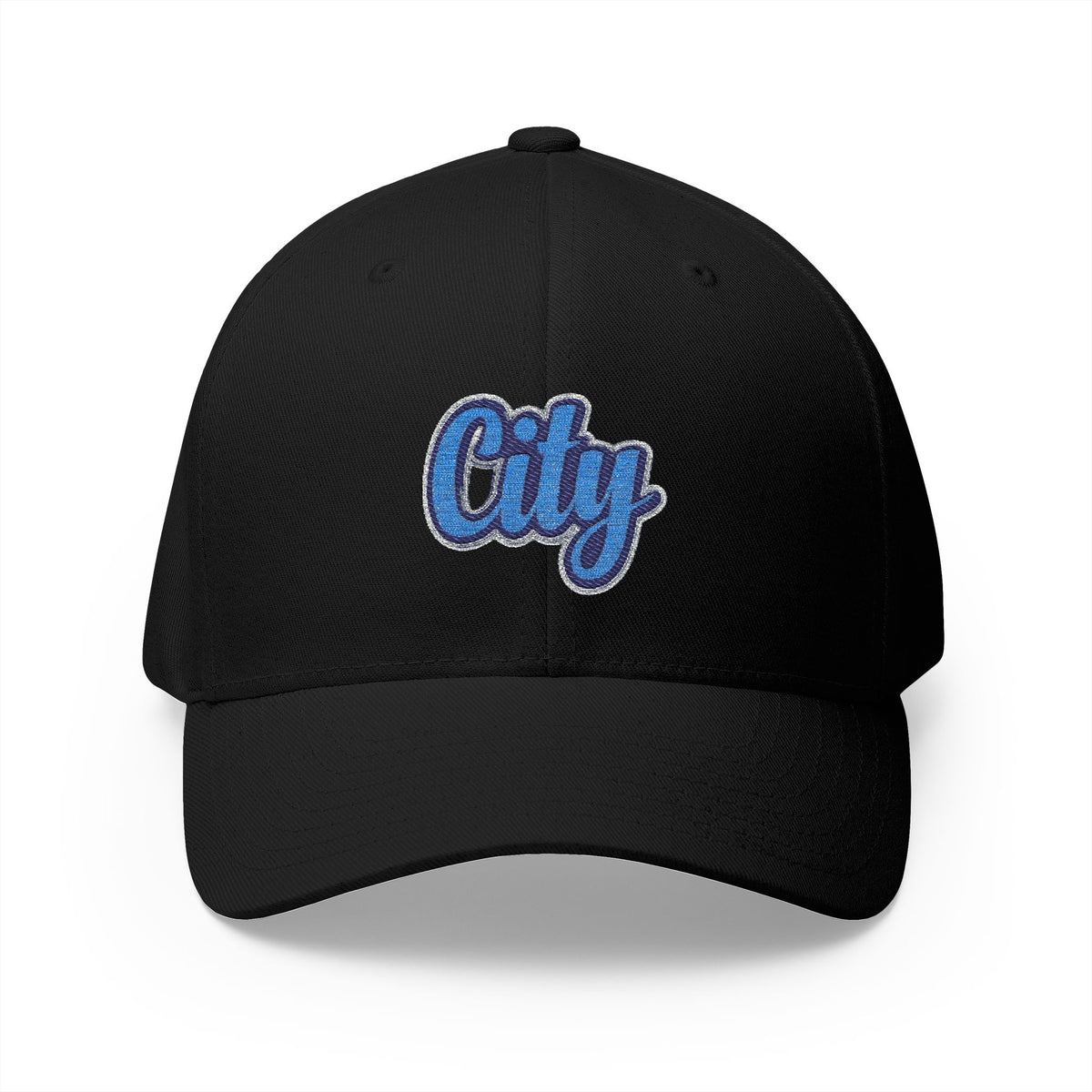 Embroidered "City" Script Closed-Back Baseball Cap