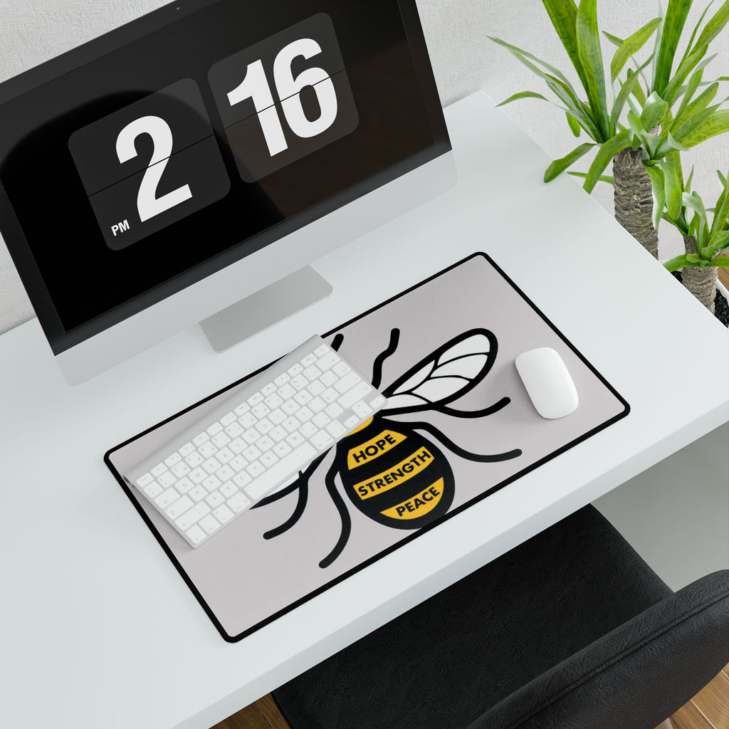 Manchester Bee Hope Strength Peace Bee Desk Mat – Large Gaming/Work Desk Pad