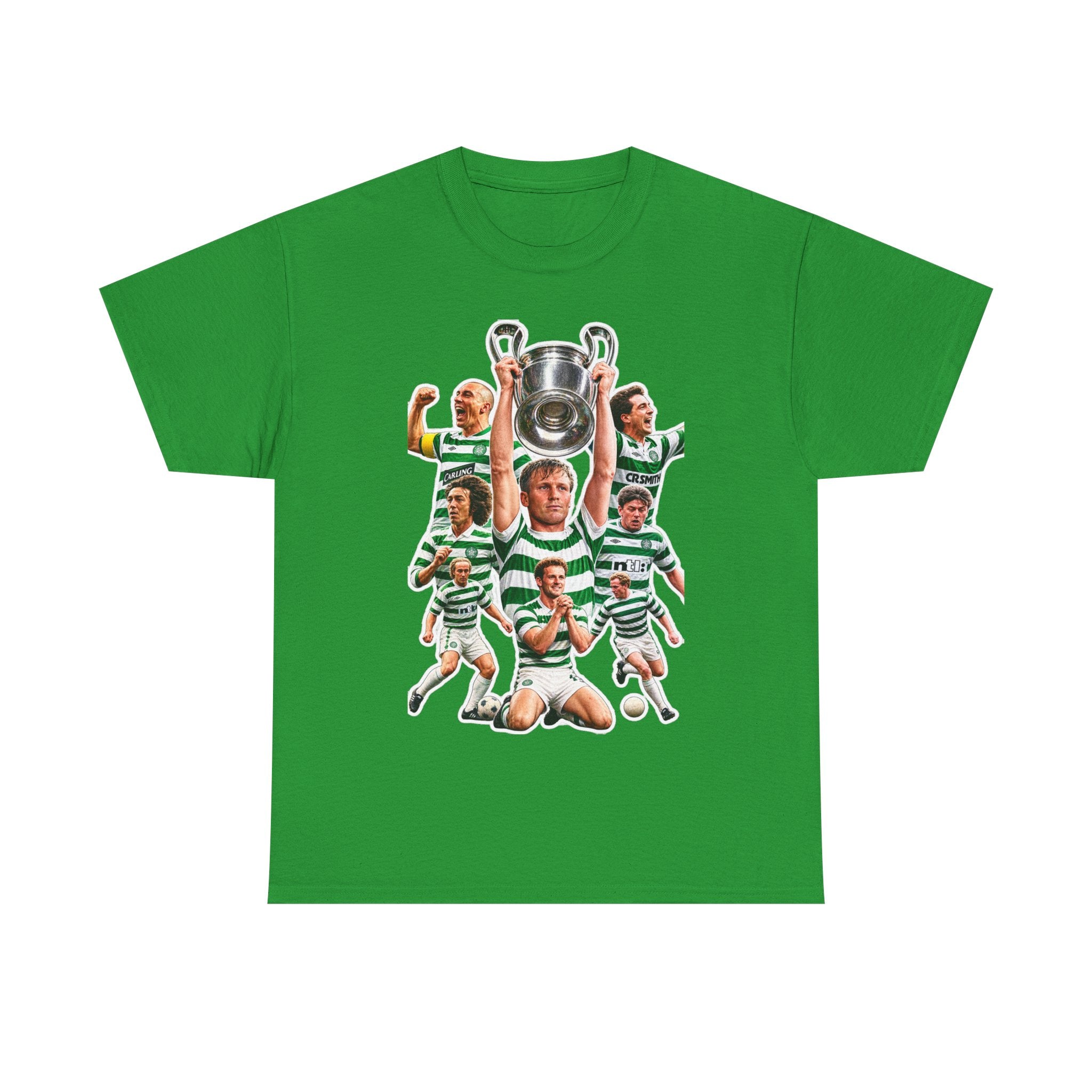 Celtic Champions Vintage Football T-Shirt – Hoops Trophy Collage Tee