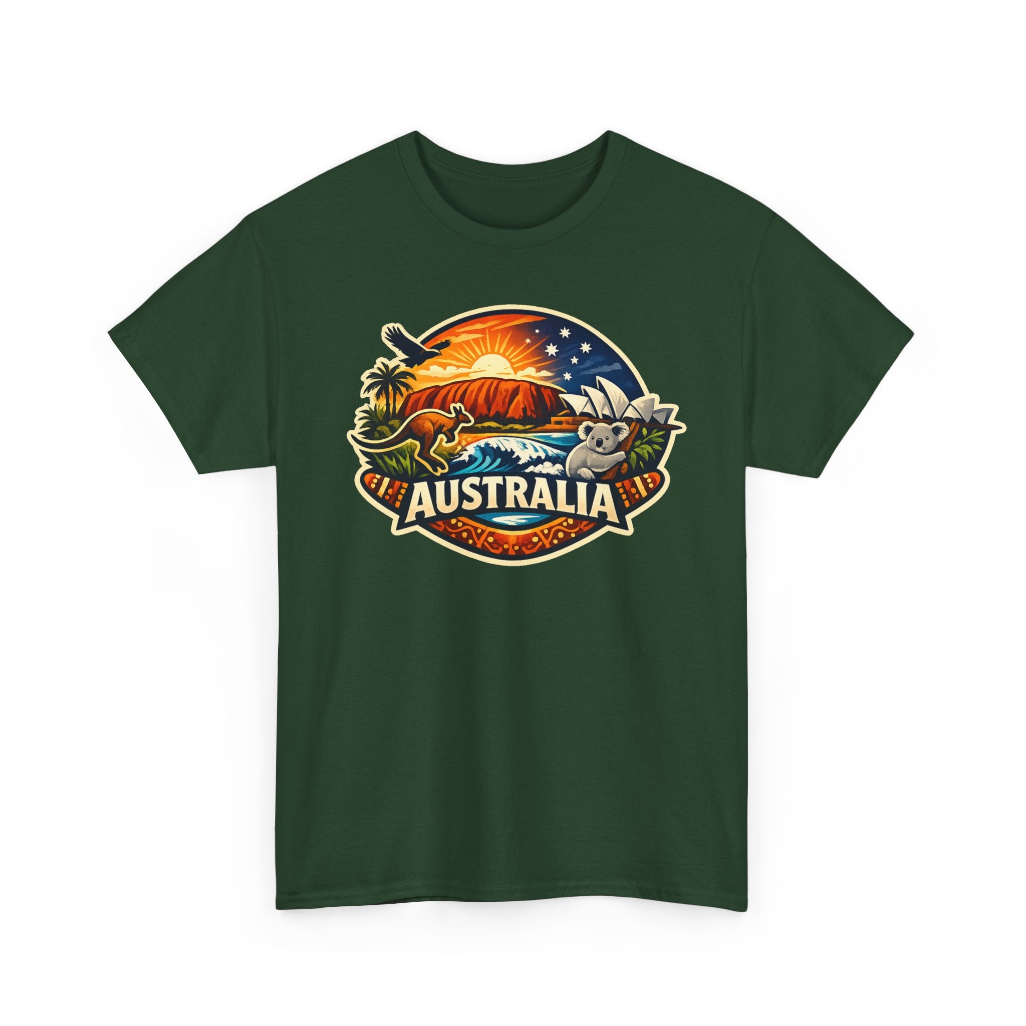 Australia Sunset Vintage Tee — Kangaroo & Surf Badge