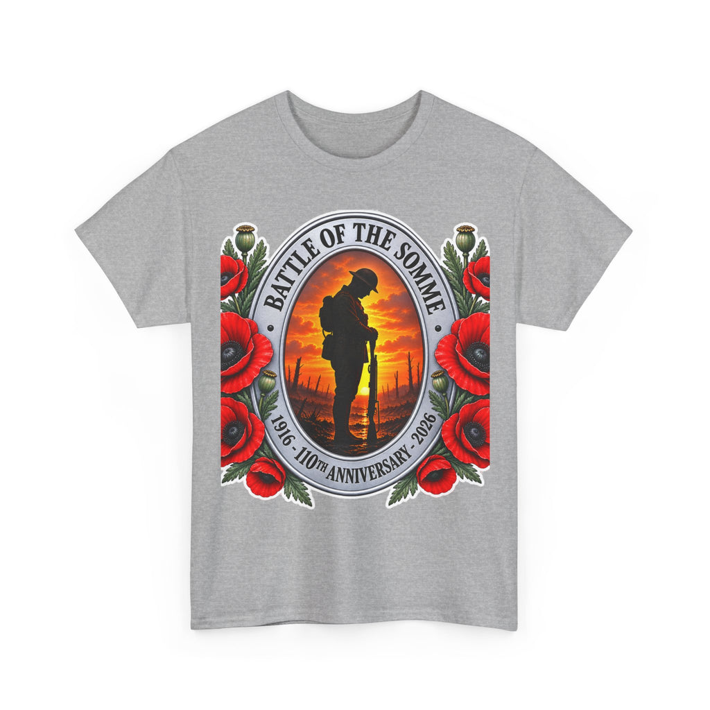 Battle of the Somme Memorial Cotton T-Shirt — 100th Anniversary Poppy Tribute