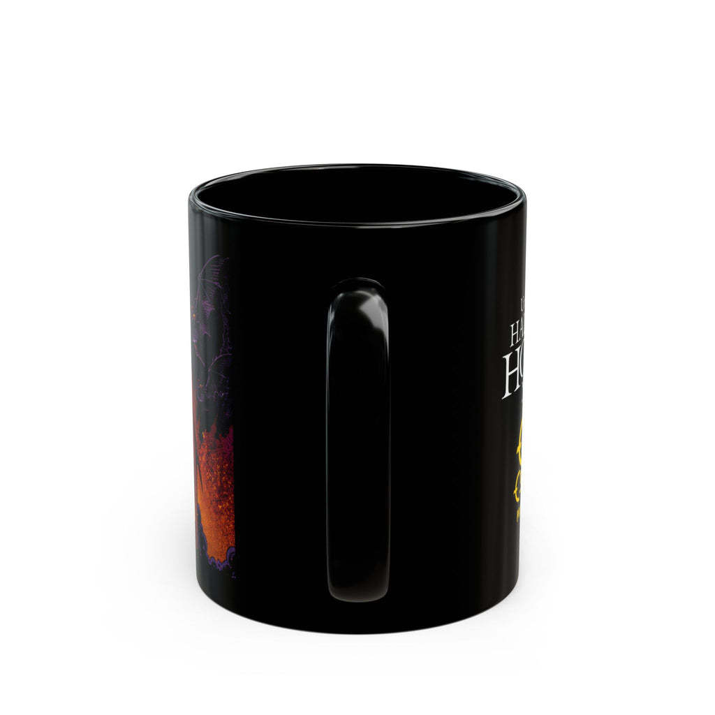 Gothic Halloween Black Mug — Demon Bat Witch Skull Design (11oz/15oz)