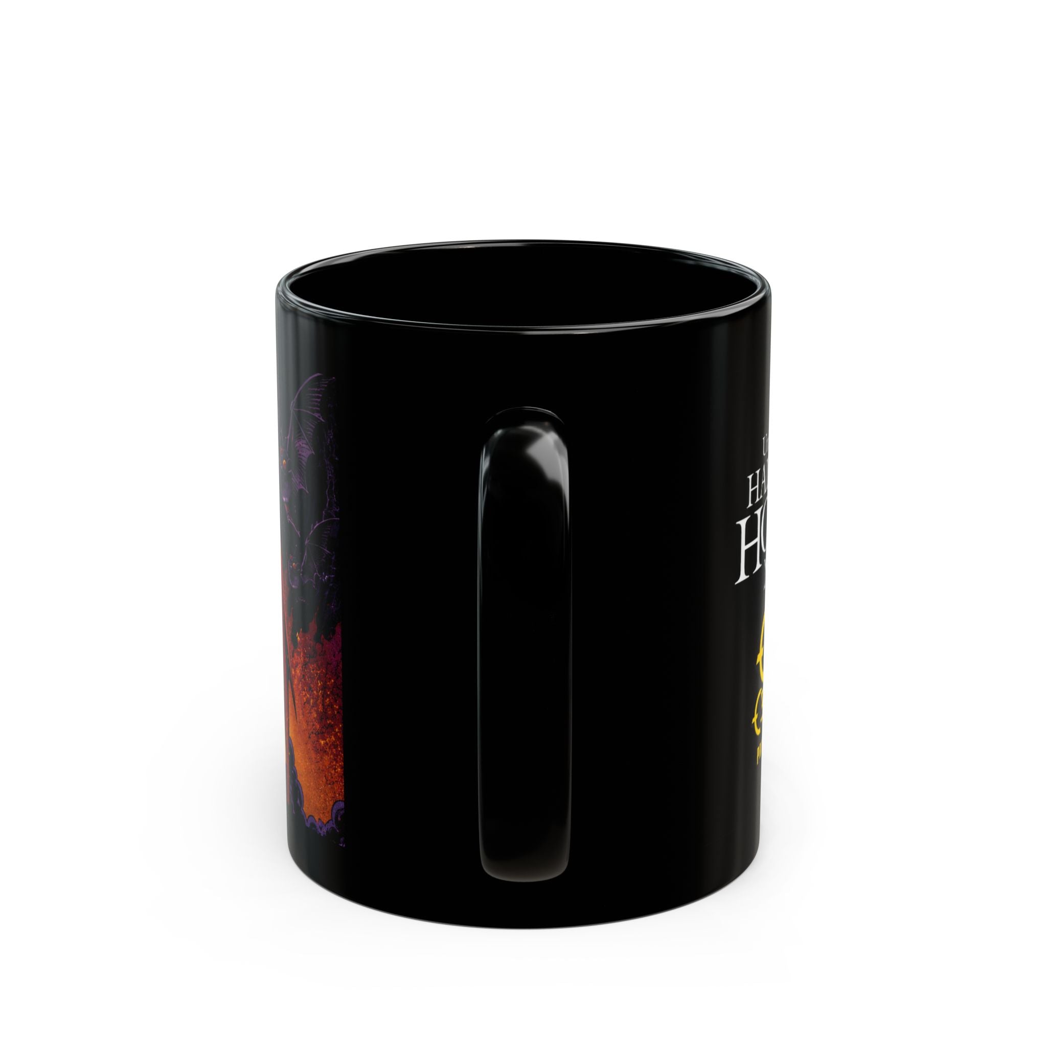 Gothic Halloween Black Mug — Demon Bat Witch Skull Design (11oz/15oz)