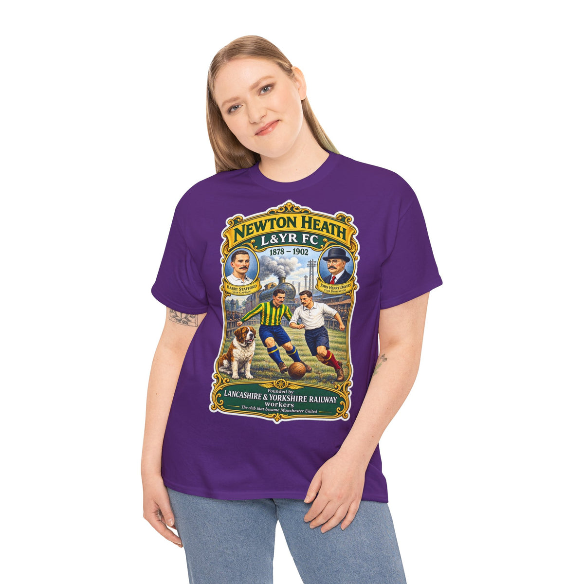 Newton Heath L&YR FC Vintage Football Tee — Lancashire & Yorkshire Railway Soccer Shirt