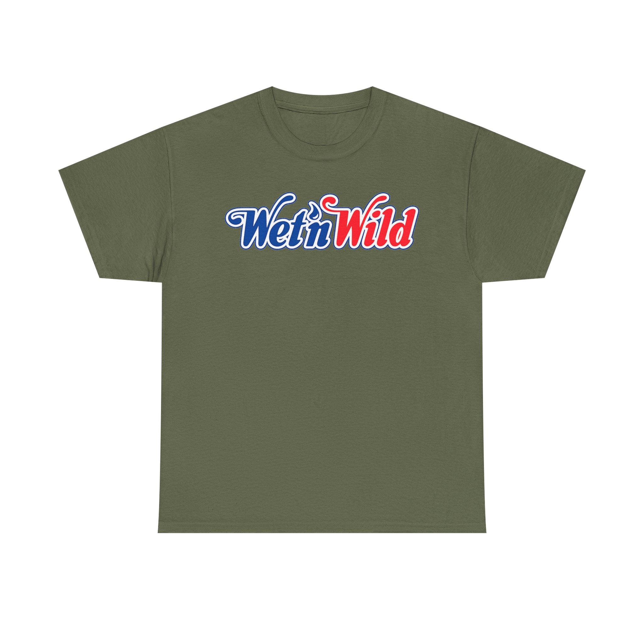 Wet 'n Wild Retro Script T-Shirt — Red & Blue Patriotic Graphic Tee