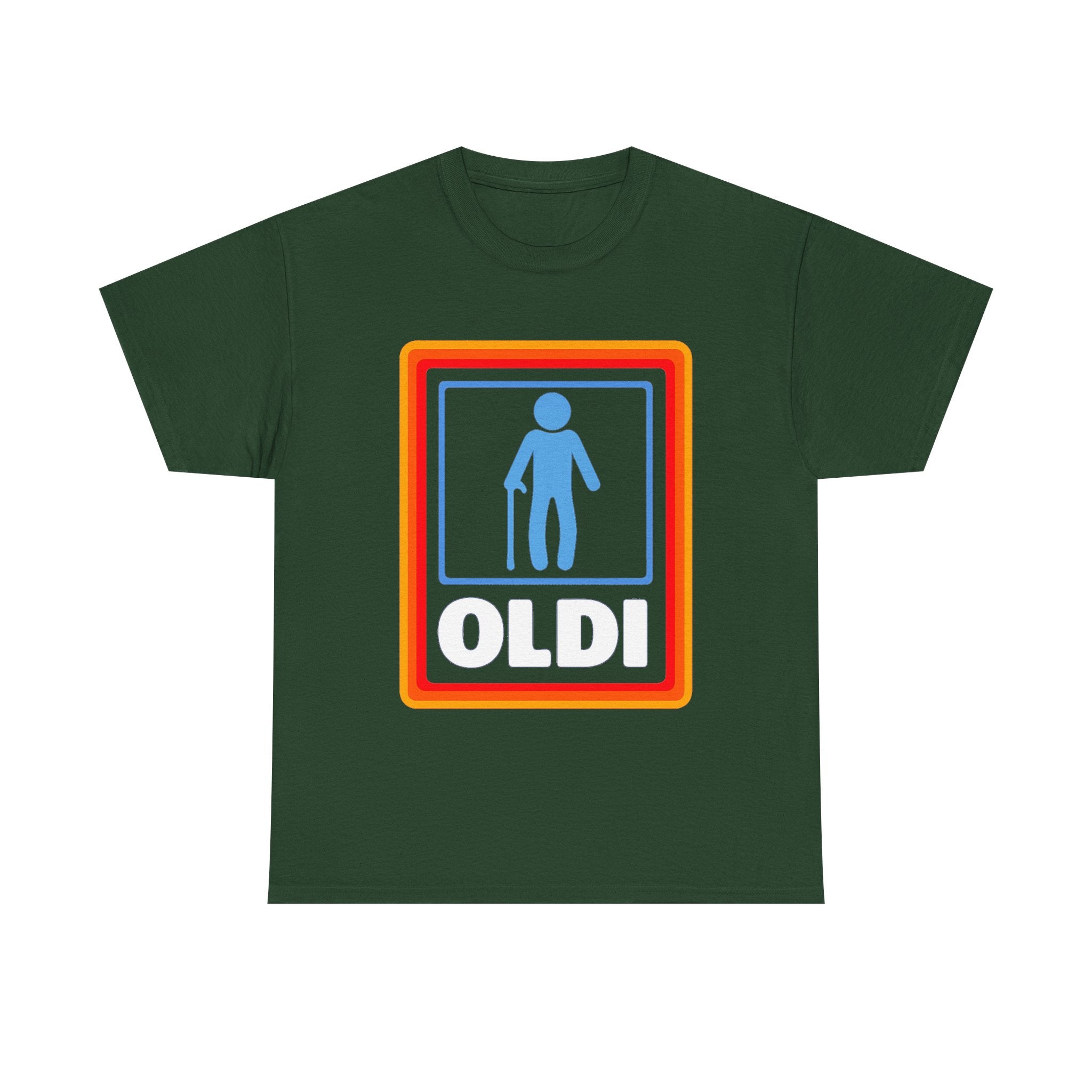 Oldi Retro Logo Tee — Funny Elderly Humour T-Shirt