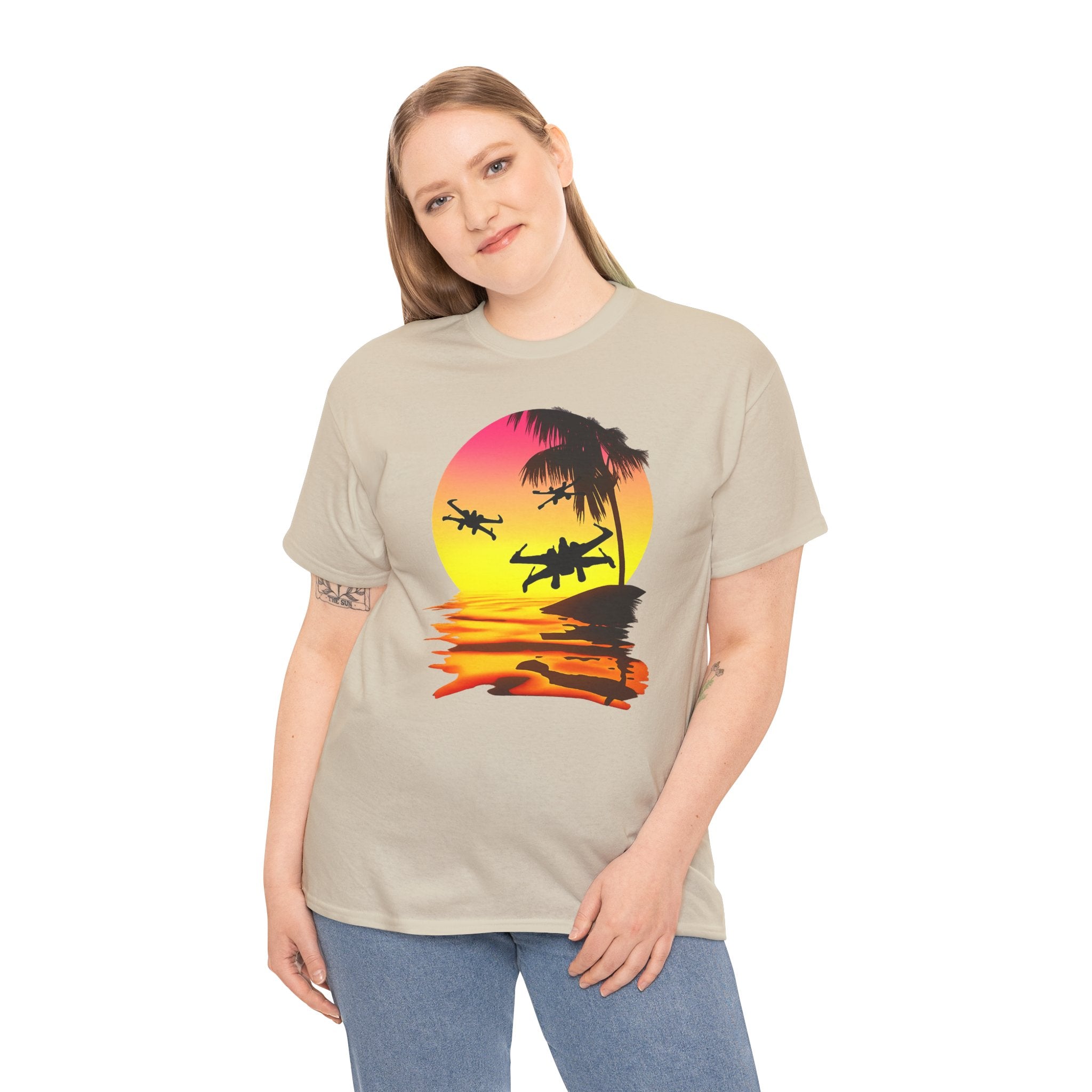 Star Wars X-Ring Sunset Beach Plane T-Shirt