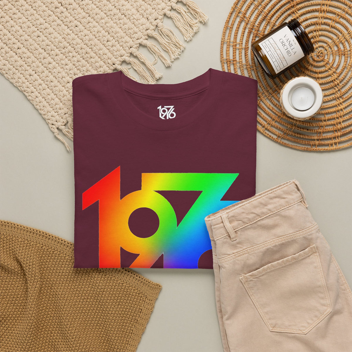 1976 Collection Rainbow Retro Tee / Cotton T-Shirt