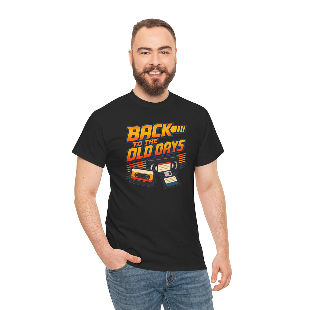 Back to the Old Days Tee – Retro Cassette & VHS Nostalgia T-Shirt