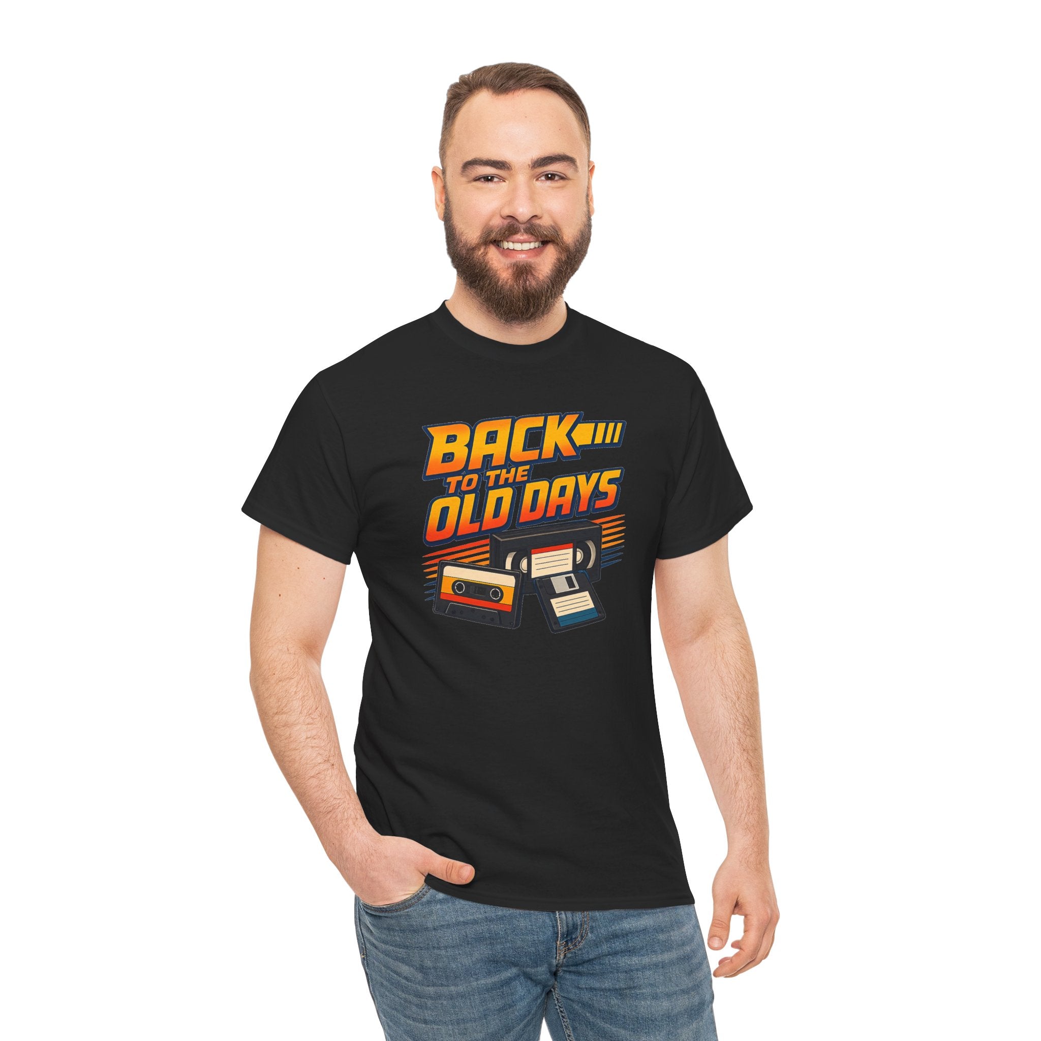 Back to the Old Days Tee – Retro Cassette & VHS Nostalgia T-Shirt