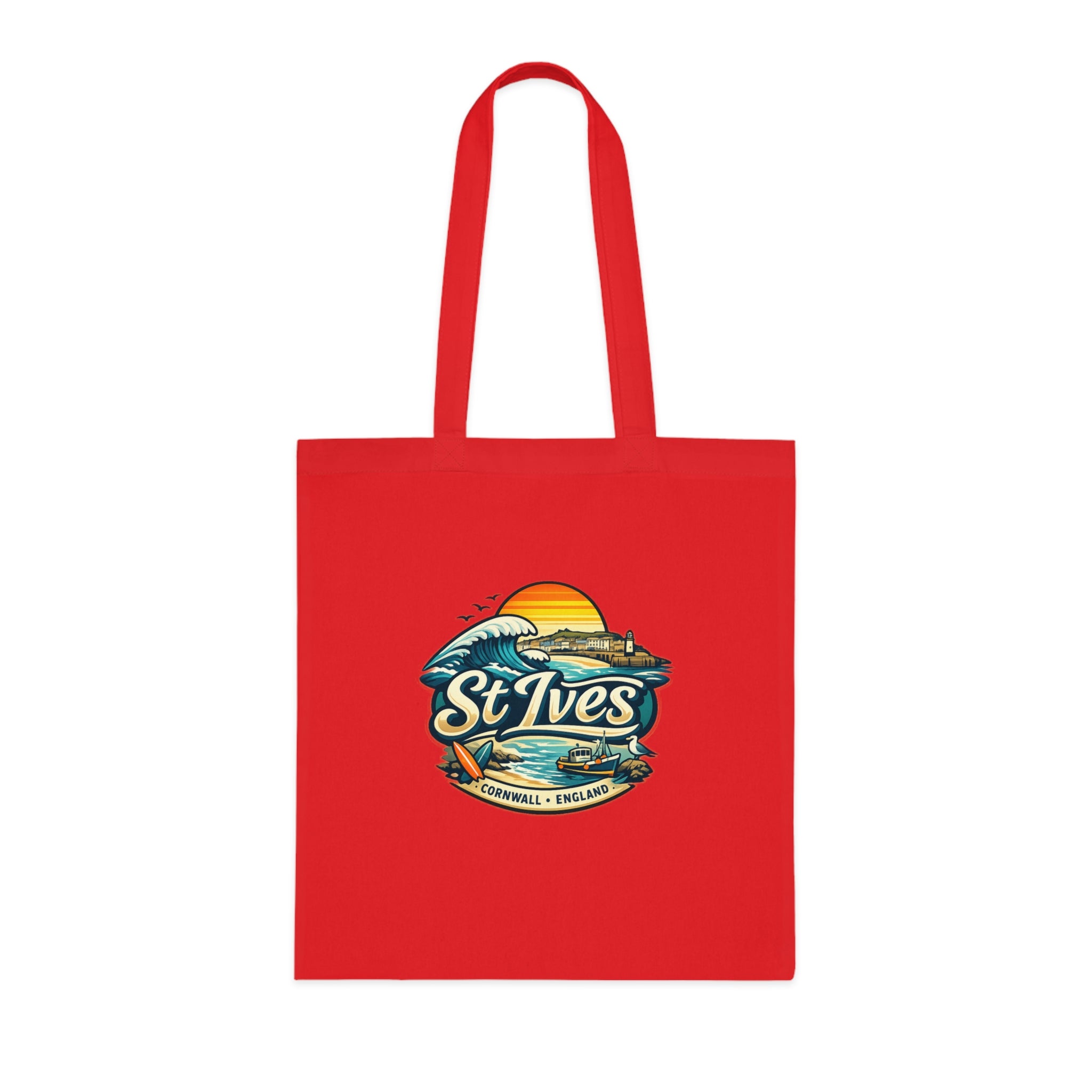 St Ives Beach Tote — Cornwall Surf Sunset Cotton Tote Bag