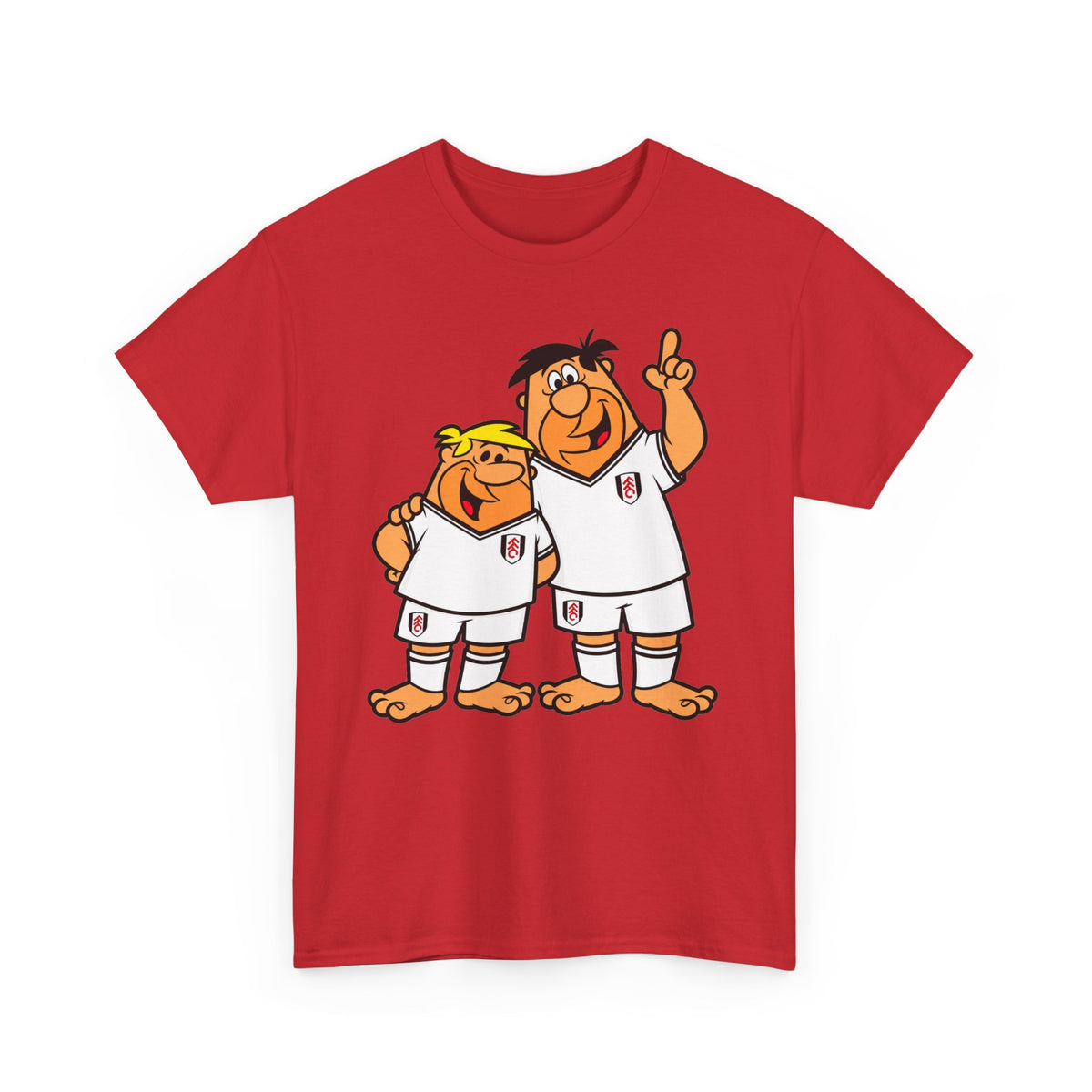 Fulham Flintstones Fred & Barney Cartoon Cotton T-Shirt Tee - Vintage Flintstones-Style Brothers Shirt