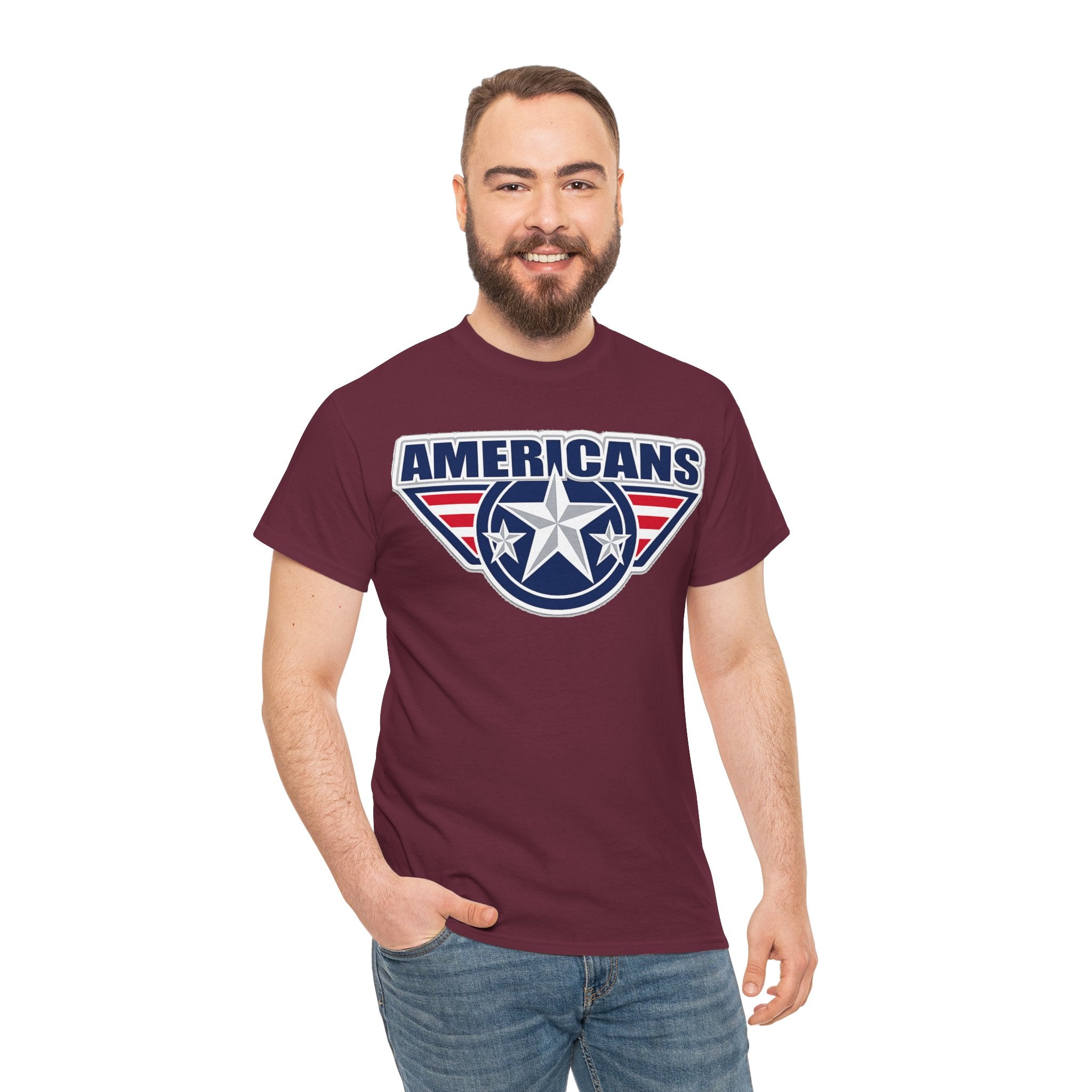 Americans Patriotic Star T‑Shirt — Red White Blue USA Graphic Tee