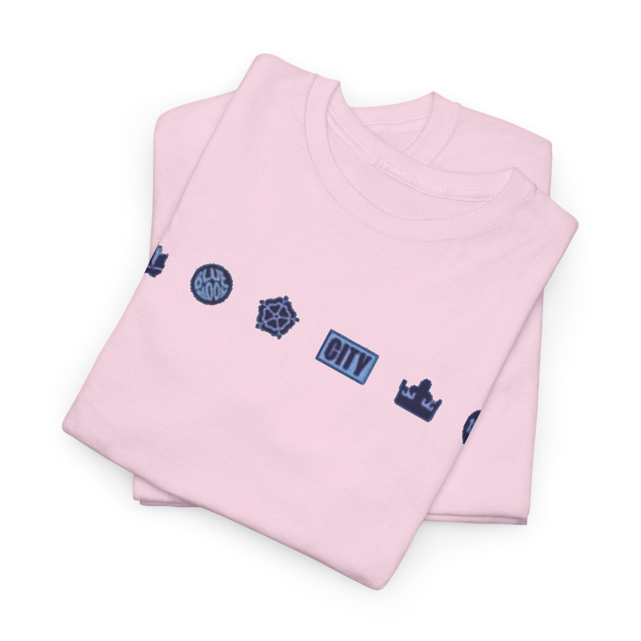 Manchester City Minimal City Icons Tee — Navy Skyline Icons Chest Print