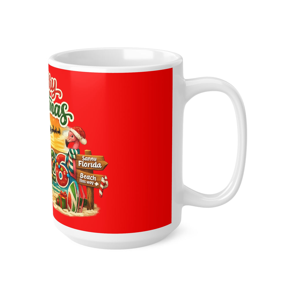 Christmas Beach Mug — "Merry Christmas 2026" Holiday Coffee Cup