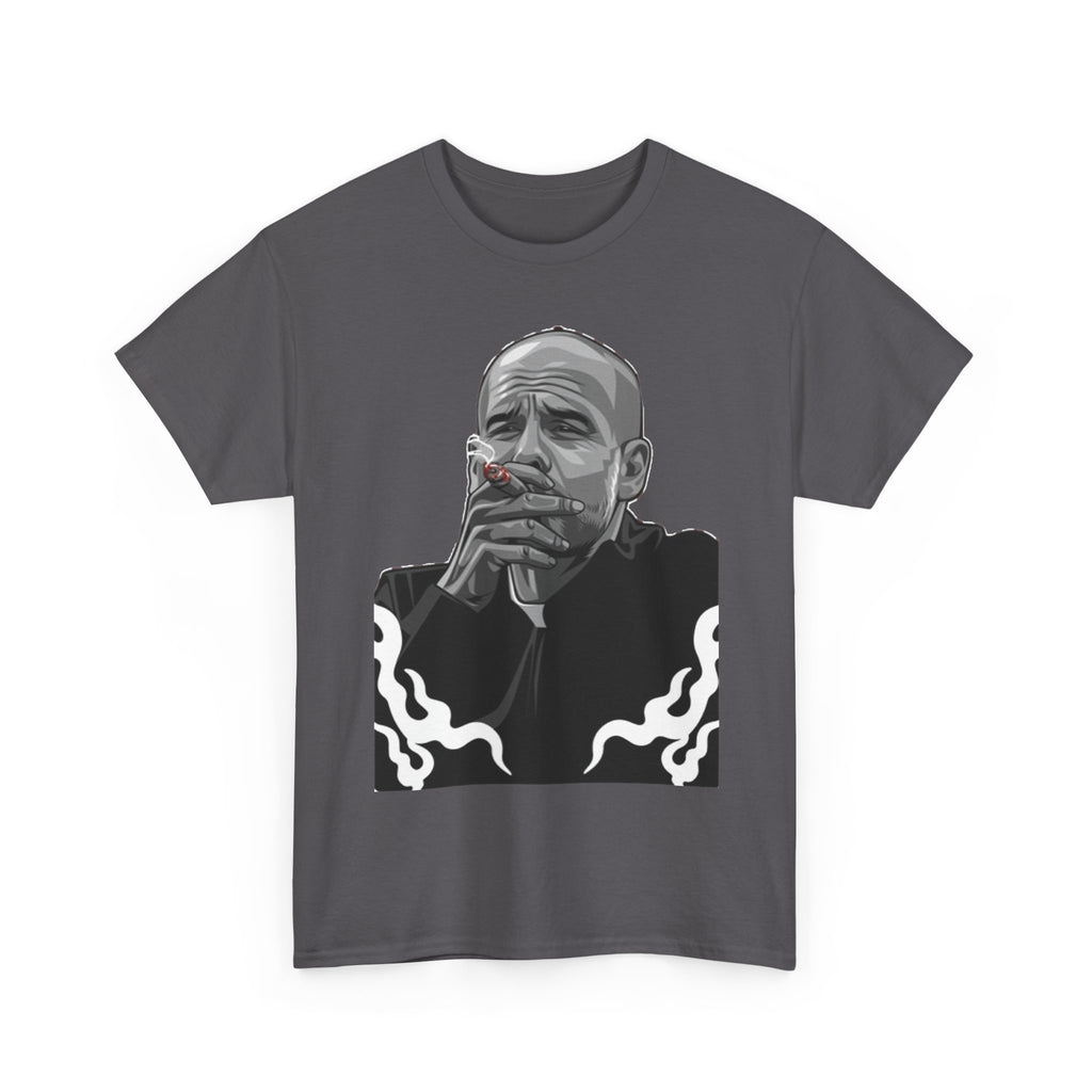 Pep Guardiola Smoking Portrait T‑Shirt — Moody Graphic Tee